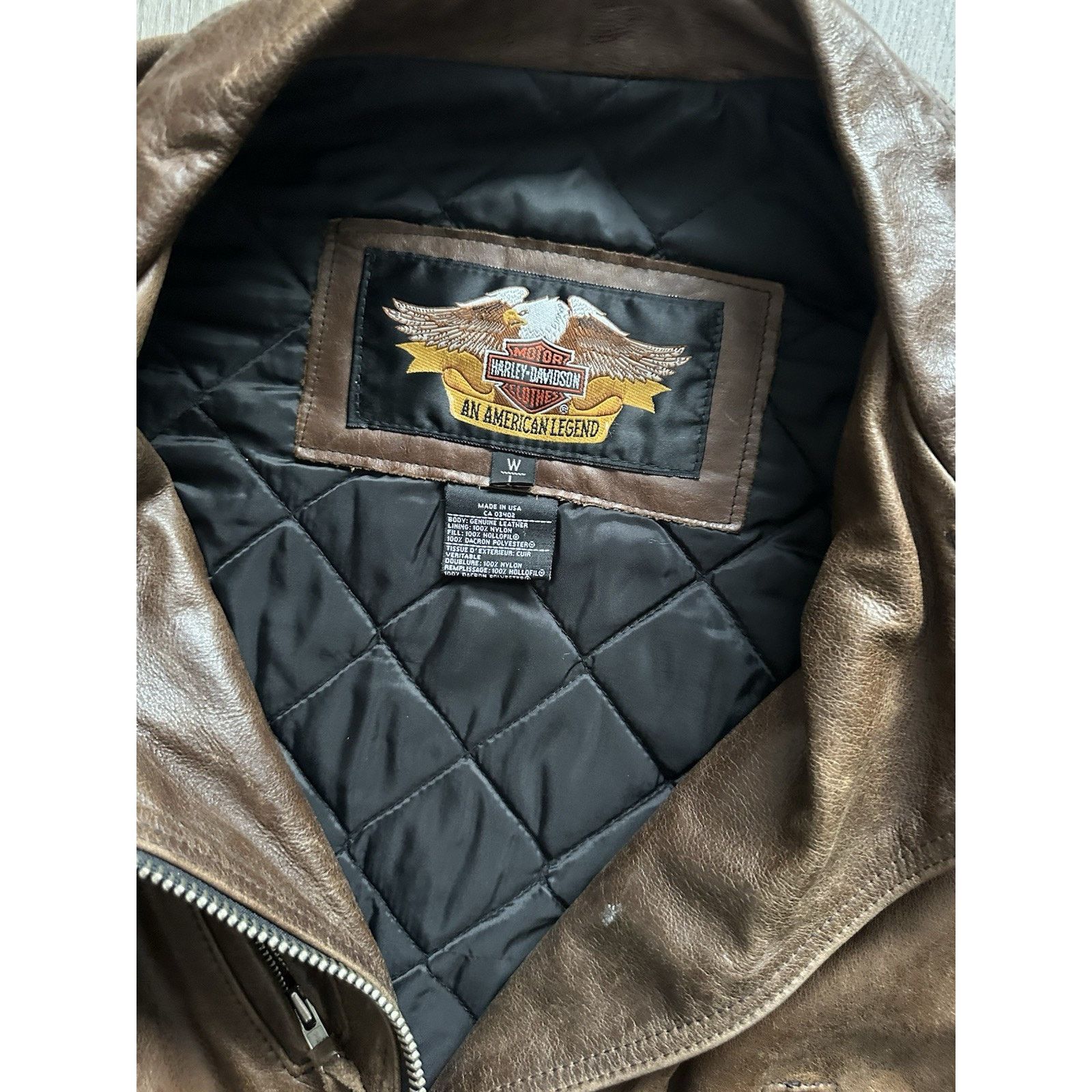 Harley Davidson Harley Davidson Womens Brown Jacket Belted V-Twin Sz L USA Size L / US 10 / IT 46 - 3 Thumbnail
