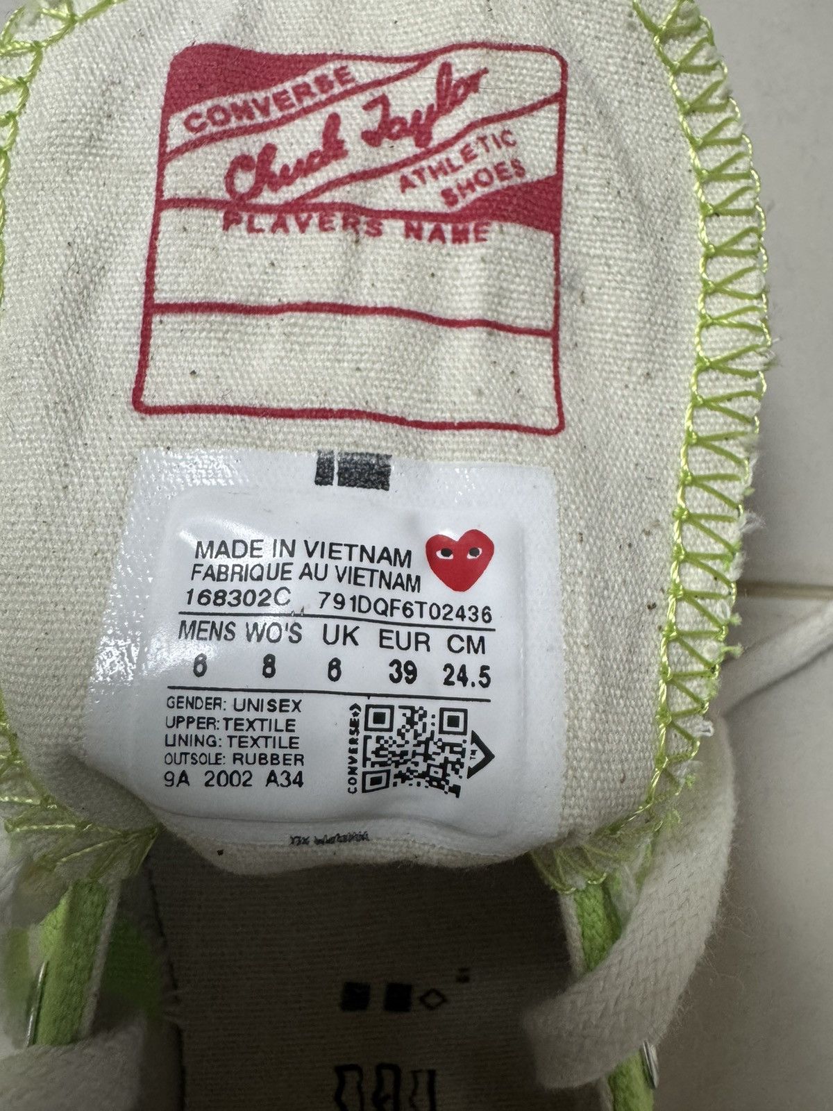 Comme des Garcons Comme des Garçons PLAY x Converse Chuck Taylor All-Star Size US 6 / EU 39 - 7 Thumbnail