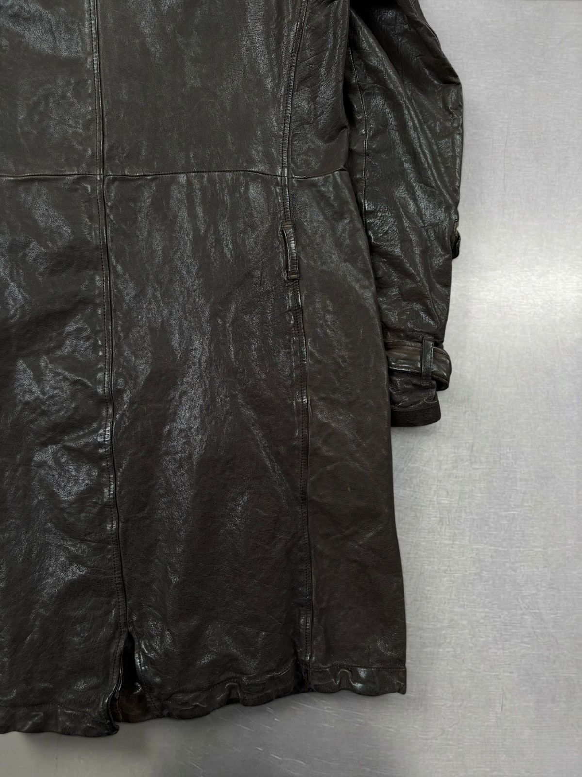Neil Barrett Neil Barrett leather trench coat in dark brown Size US M / EU 48-50 / 2 - 8 Thumbnail
