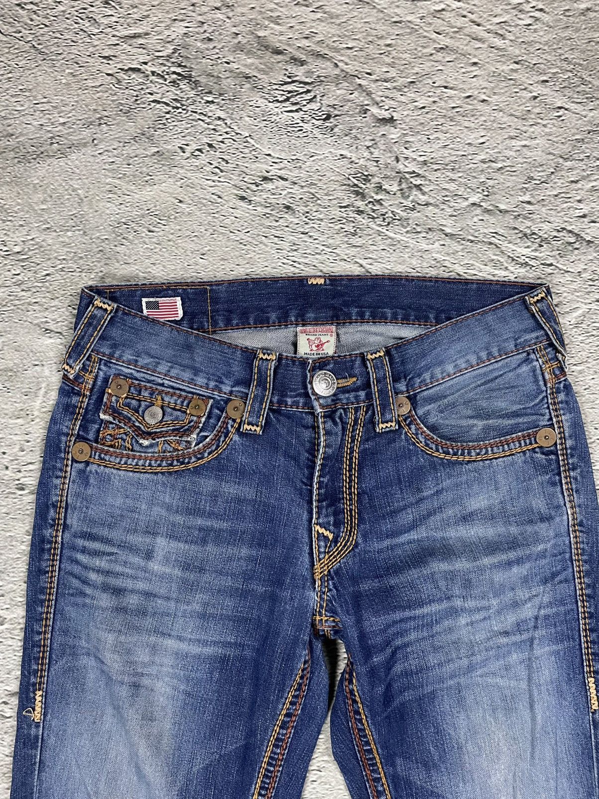 True Religion True Religion vintage blue jeans brown stitching Ricky QT Size US 31 - 5 Thumbnail