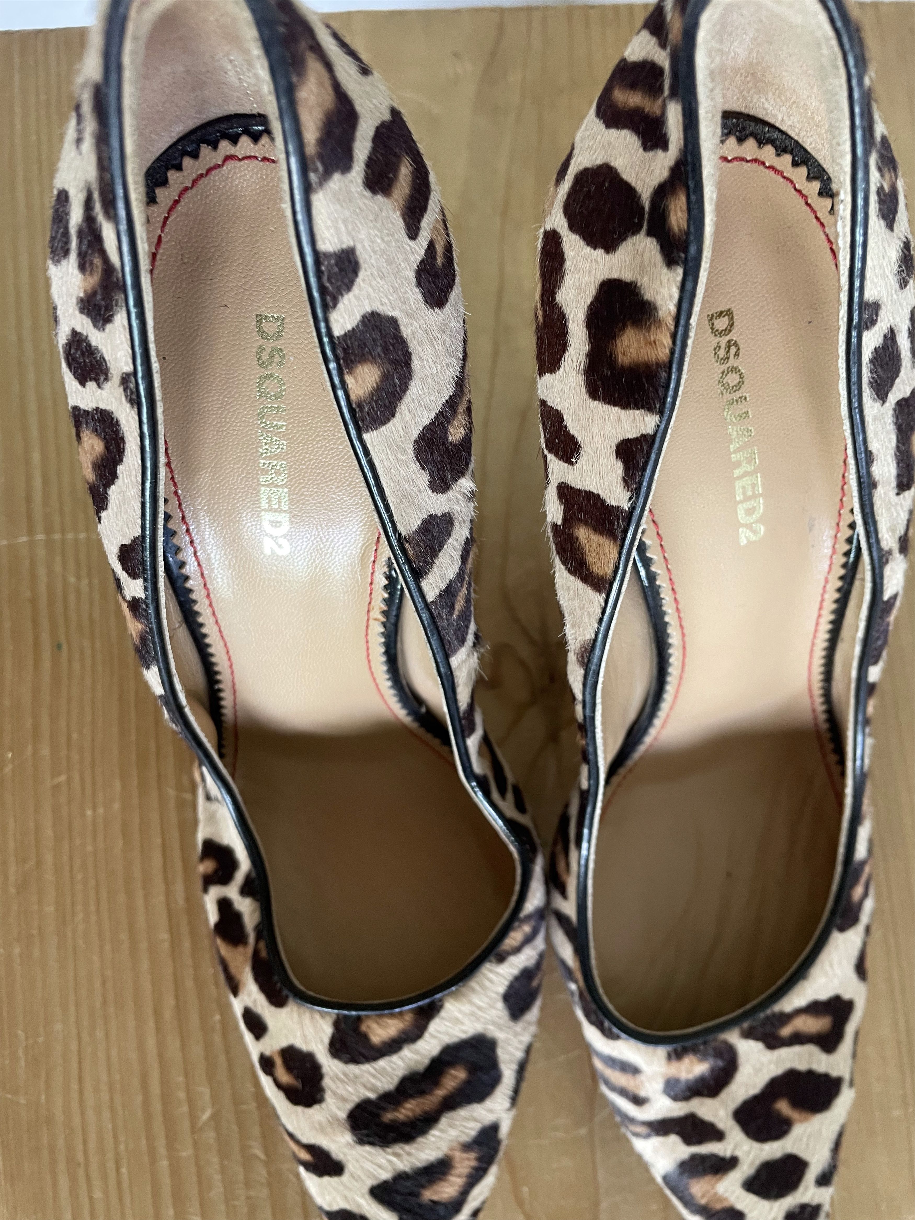 Dsquared2 Leopard Pony Hair Heels Brown Size US 6.5 / IT 36.5 - 6 Thumbnail