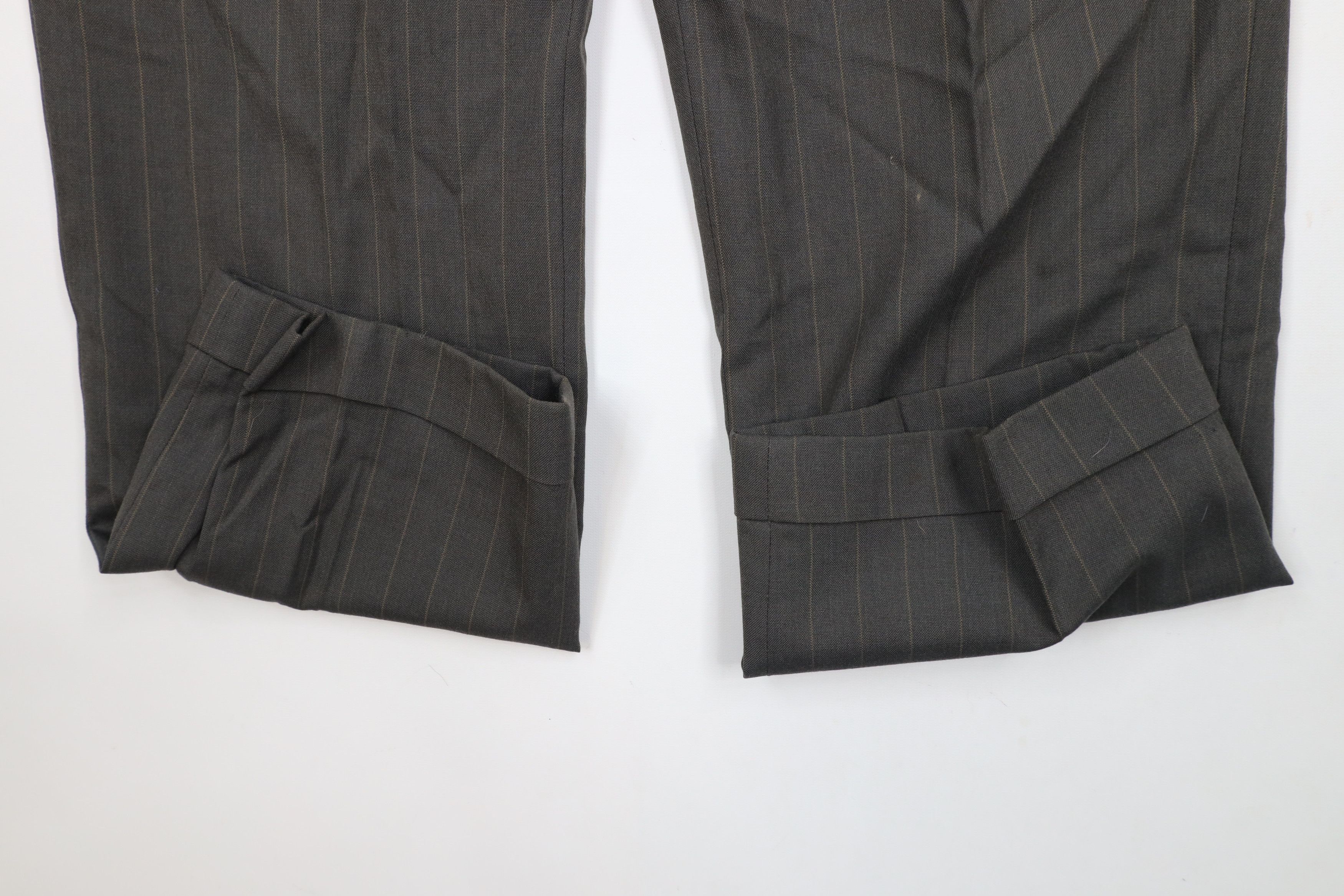 Vintage Vintage 90s Streetwear Wool Striped Wide Leg Chino Pants Size US 33 - 6 Thumbnail