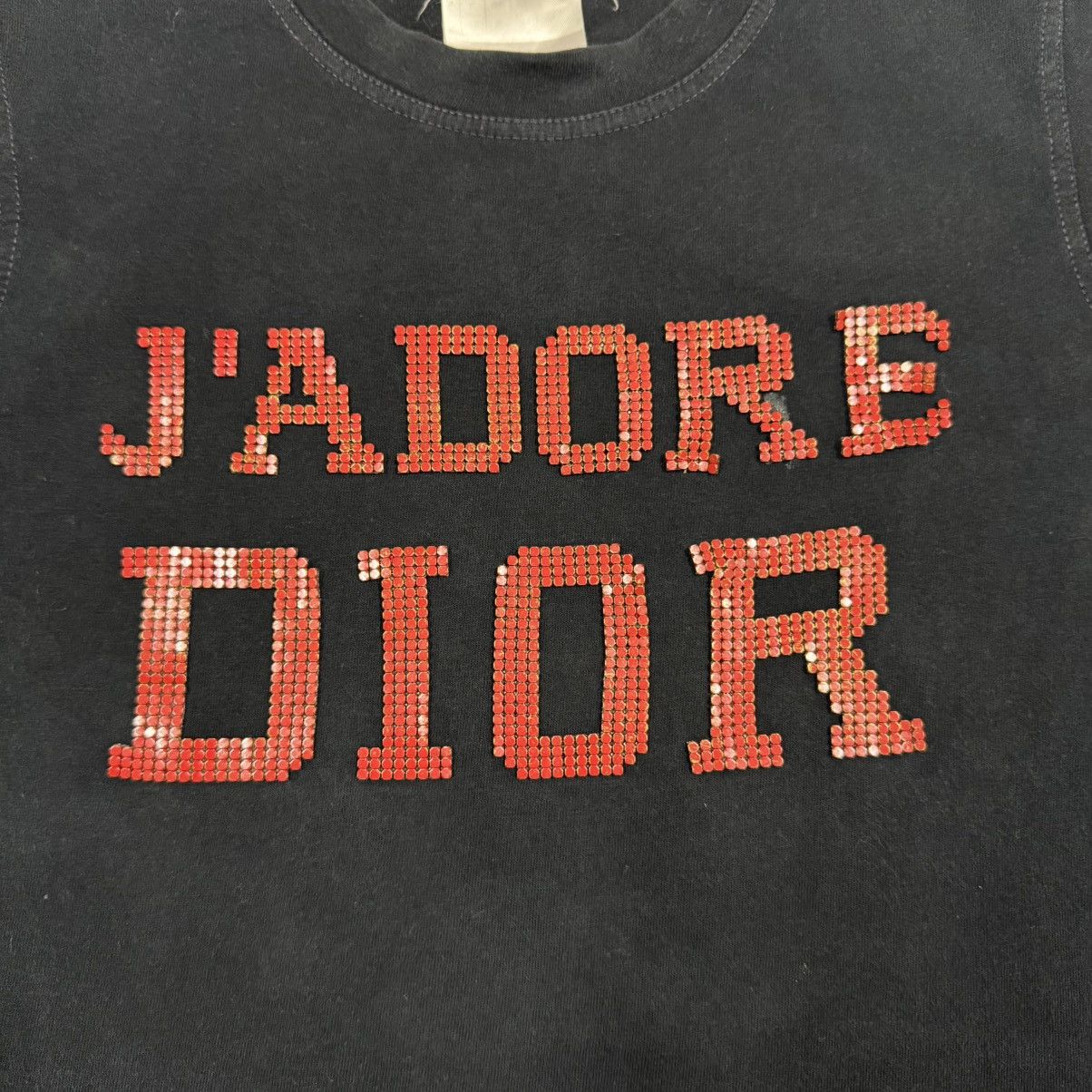 Dior Vtg🔥2003 Christian Dior J’ADORE Big Logo Red Black Studs Tee Size XS / US 0-2 / IT 36-38 - 7 Thumbnail