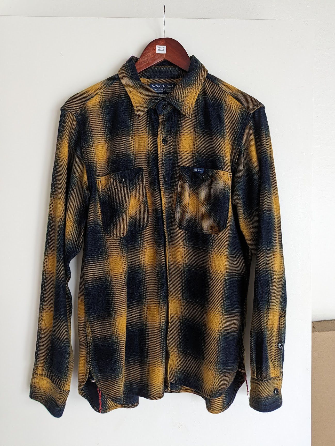 Iron Heart IHSH-317-YEL - 9oz Selvedge Ombré Check Work Shirt | Grailed