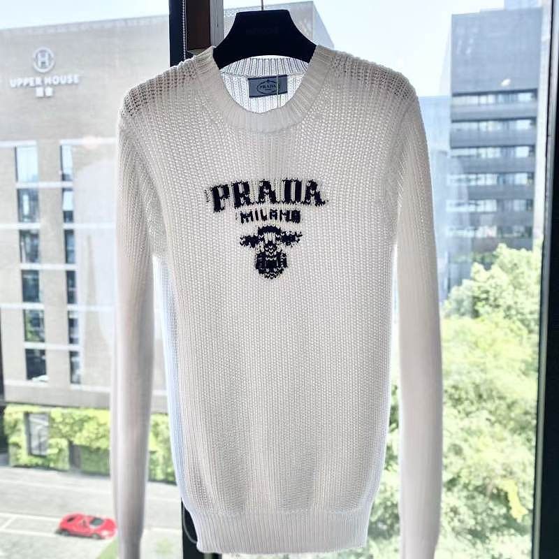 Prada Prada Logo Ribbed Knit Sweater Size 40 Size S / US 4 / IT 40 - 1 Thumbnail