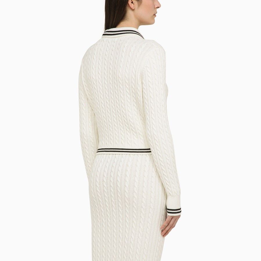 Alessandra Rich o1d2blof0724 Polo Shirts in White Size S / US 4 / IT 40 - 3 Thumbnail