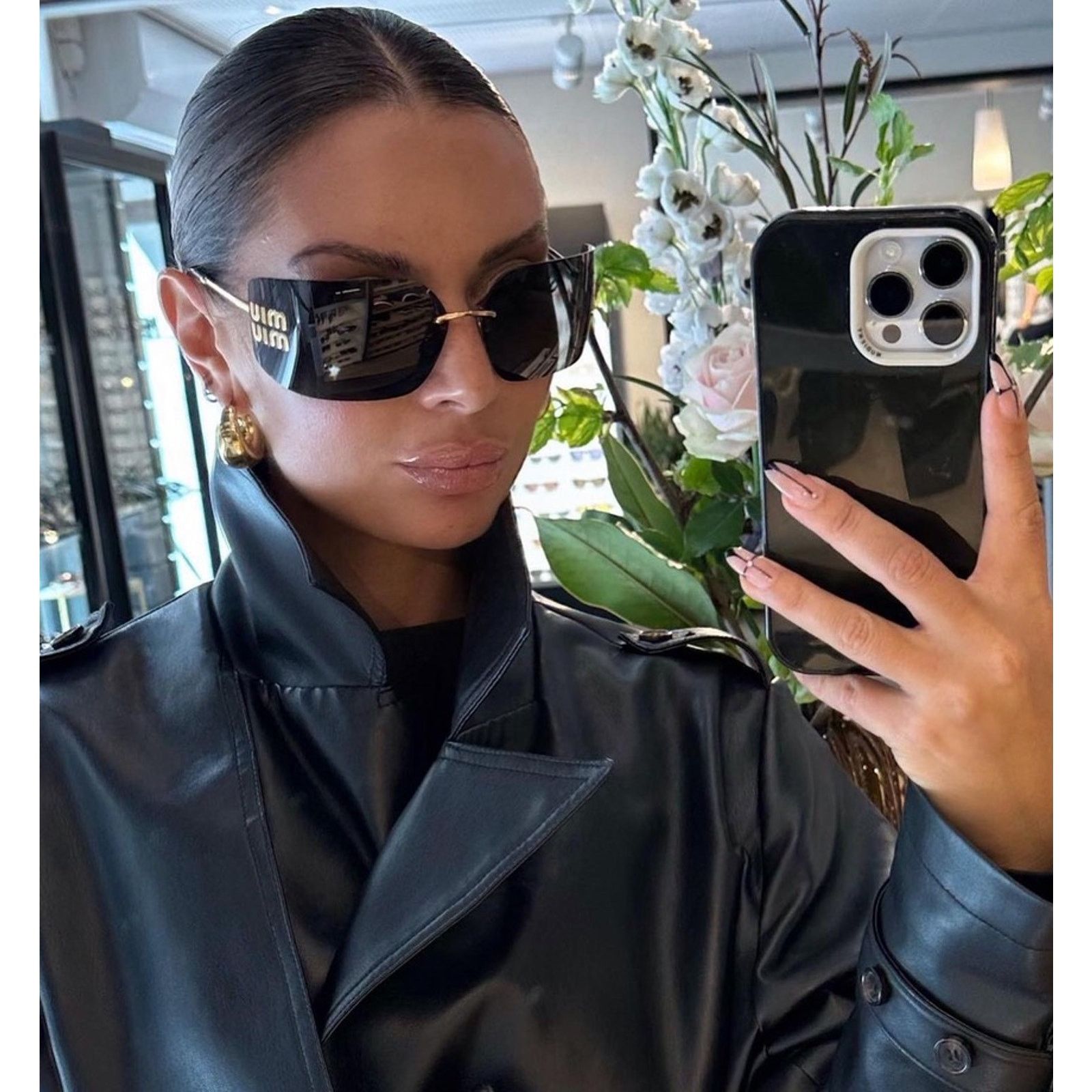 Miu Miu NEW Miu Miu MU54YS Dark Grey Shield Mask Sunglasses $610 Size ONE SIZE - 13 Thumbnail
