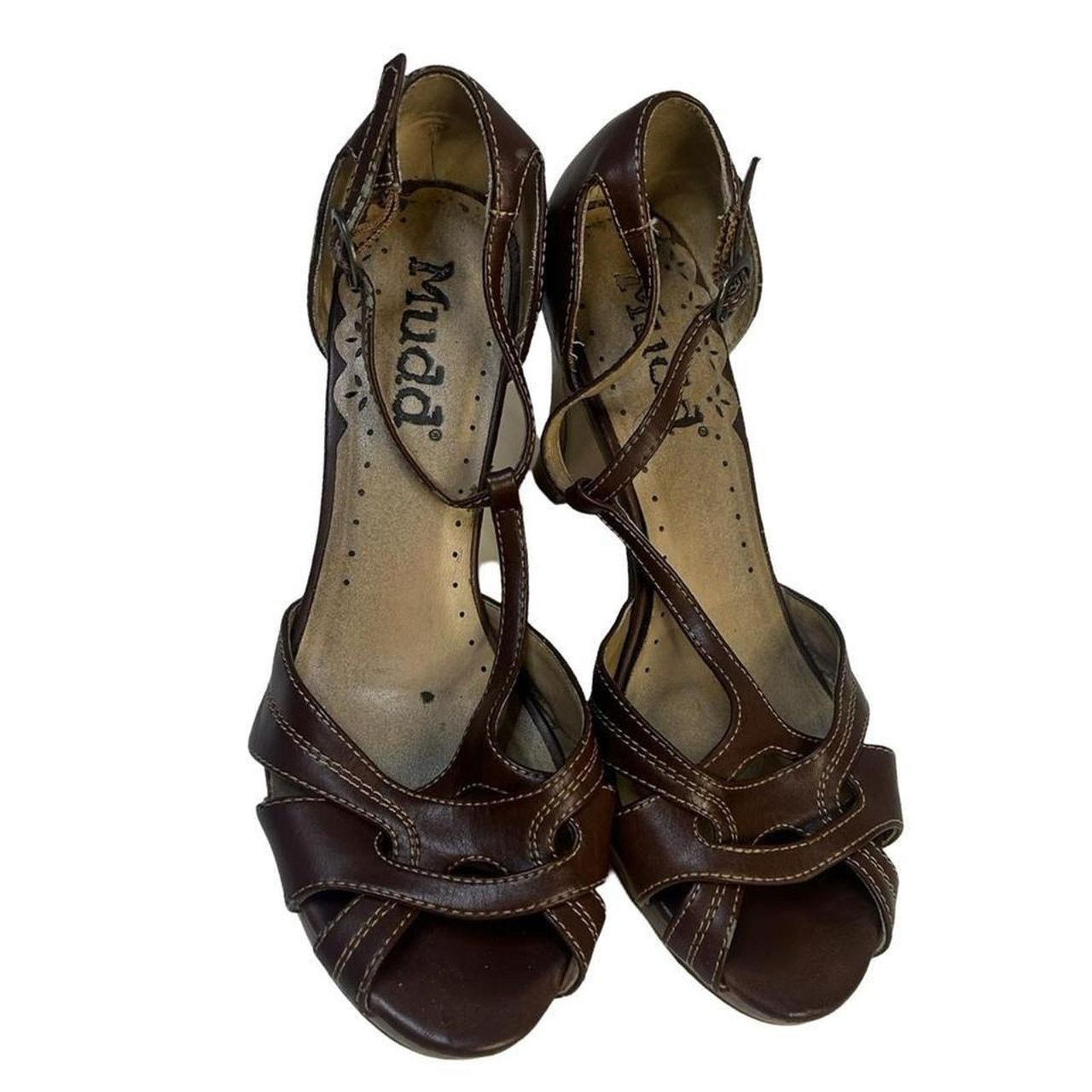 Other Y2k heels strappy sandal by mudd sz 8 brown Size US 8 / IT 38 - 3 Thumbnail