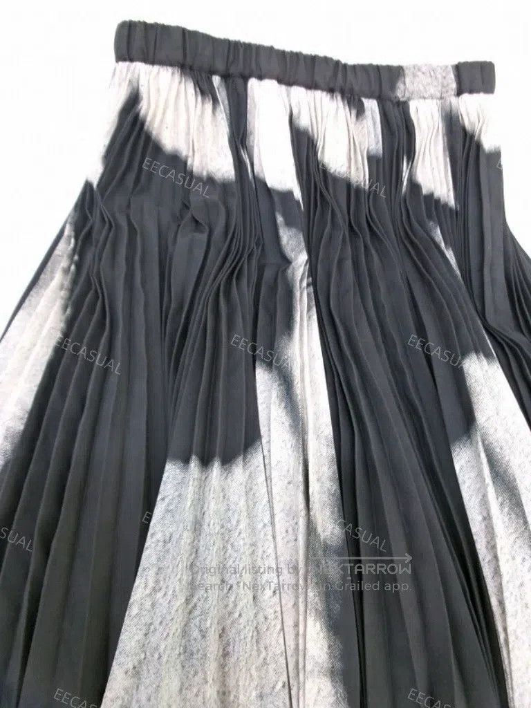 Junya Watanabe Junya Watanabe size S Black and grey all-printed pleated h Size 23" - 3 Thumbnail