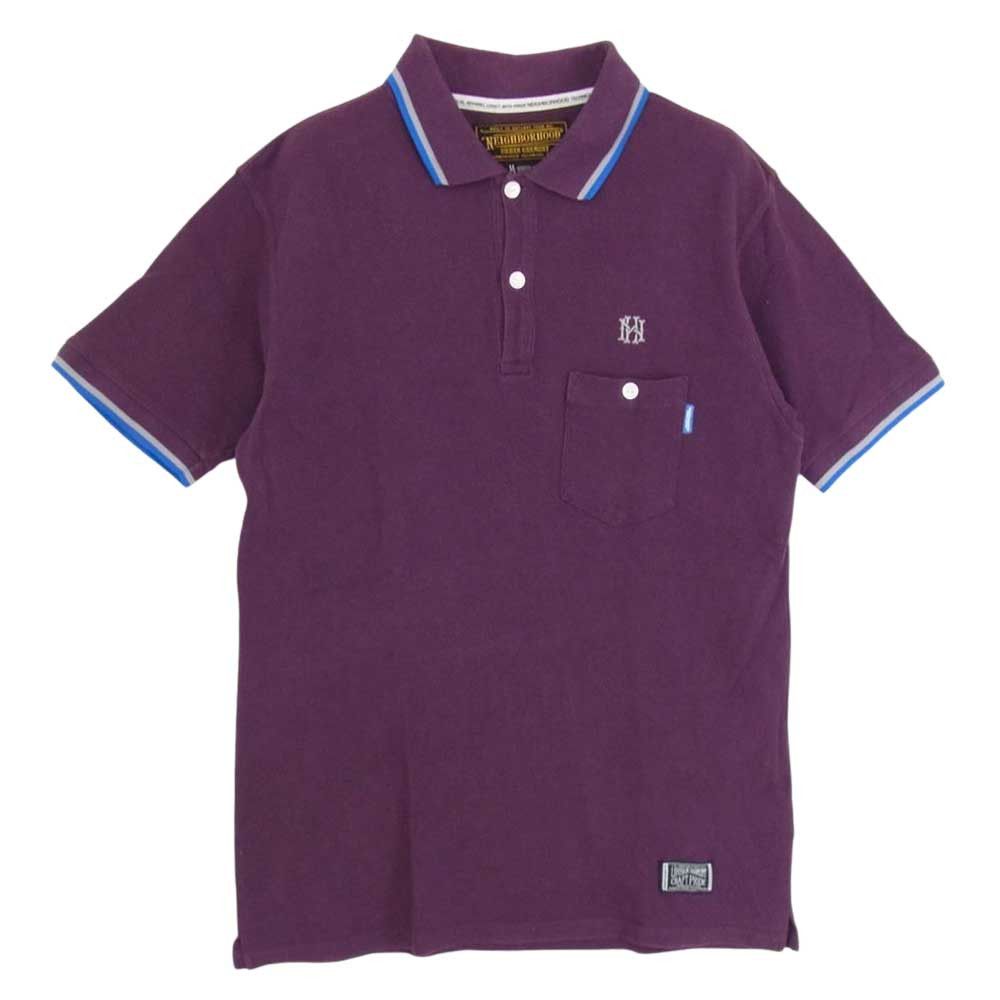 Polo Shirt Short Sleeve Embroidery Cotton Purple