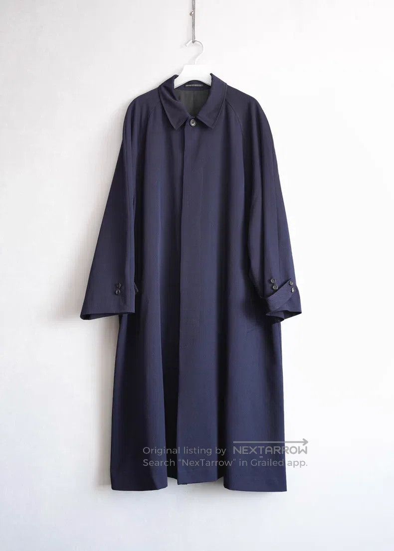 Yohji Yamamoto Yohji Yamamoto Navy Blue Raglan Sleeve Coat Size US M / EU 48-50 / 2 - 1 Thumbnail