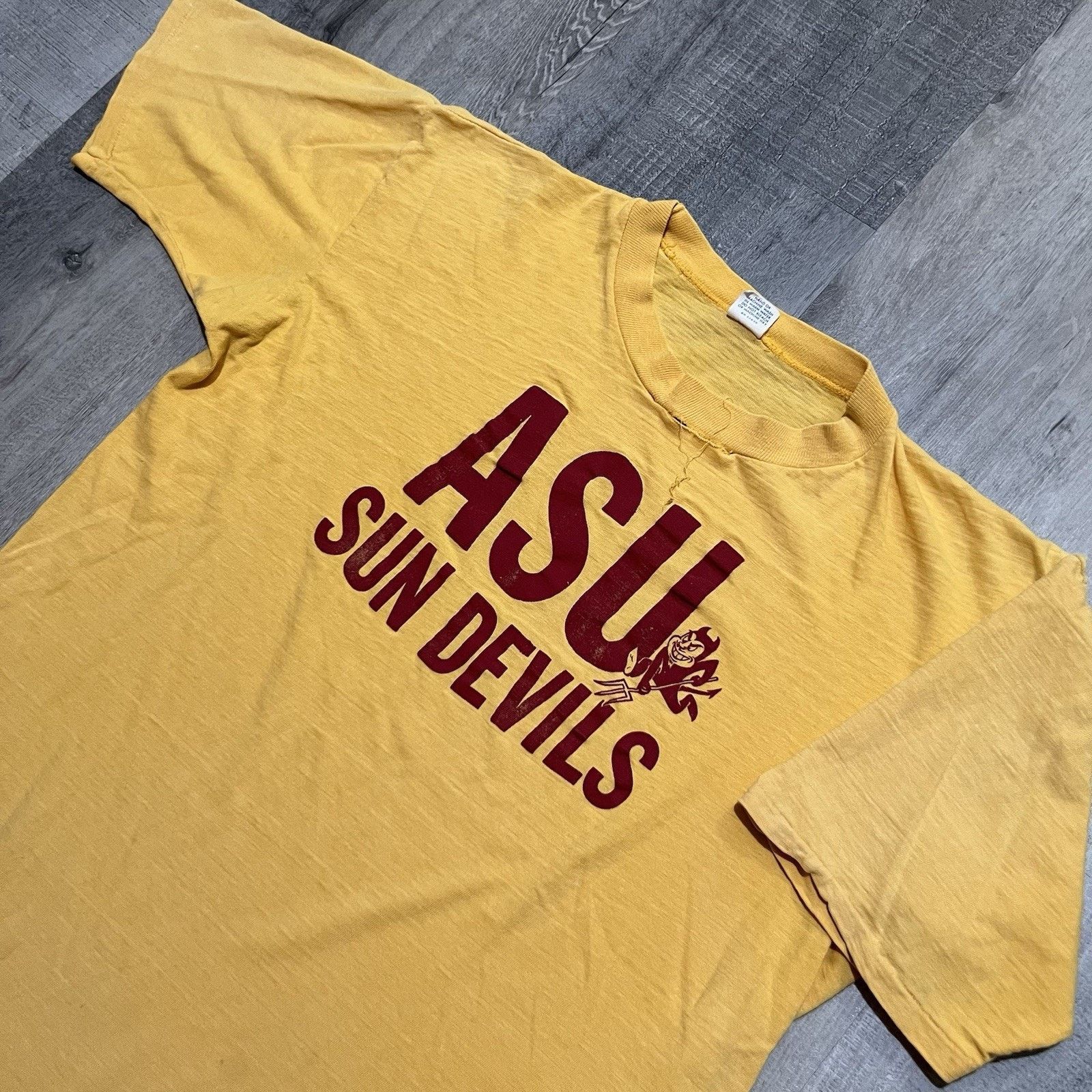 Other VTG 1970s Sun Devils Yellow ASU Sun Faded College Shirt Size US XL / EU 56 / 4 - 2 Thumbnail