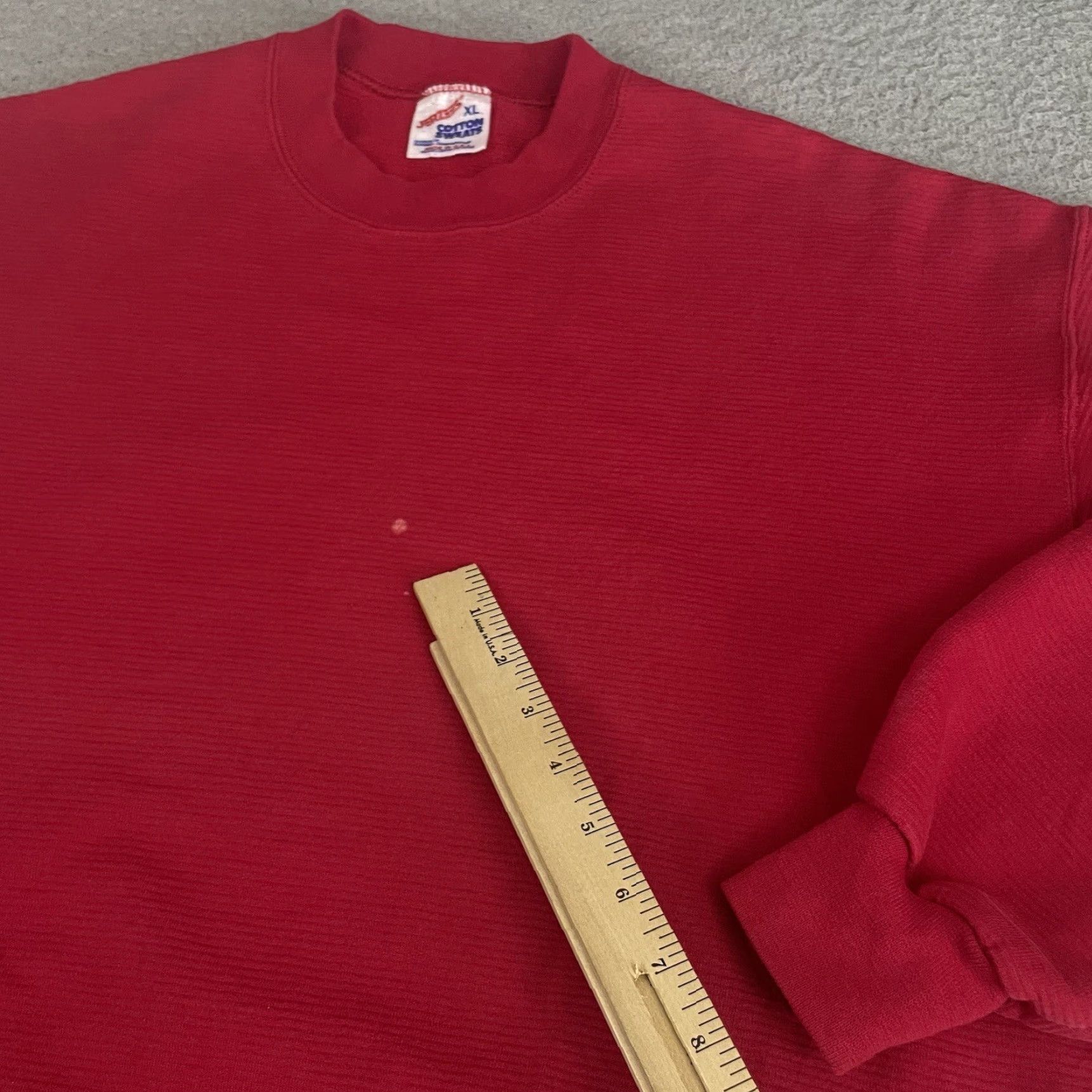 Jerzees VINTAGE Jerzees Sweatshirt Men XL Red 90s Pullover Cotton Sweatshirt Jerzees Mens XL Red 90s Vintage Sweatshirt Size US XL / EU 56 / 4 - 4 Thumbnail