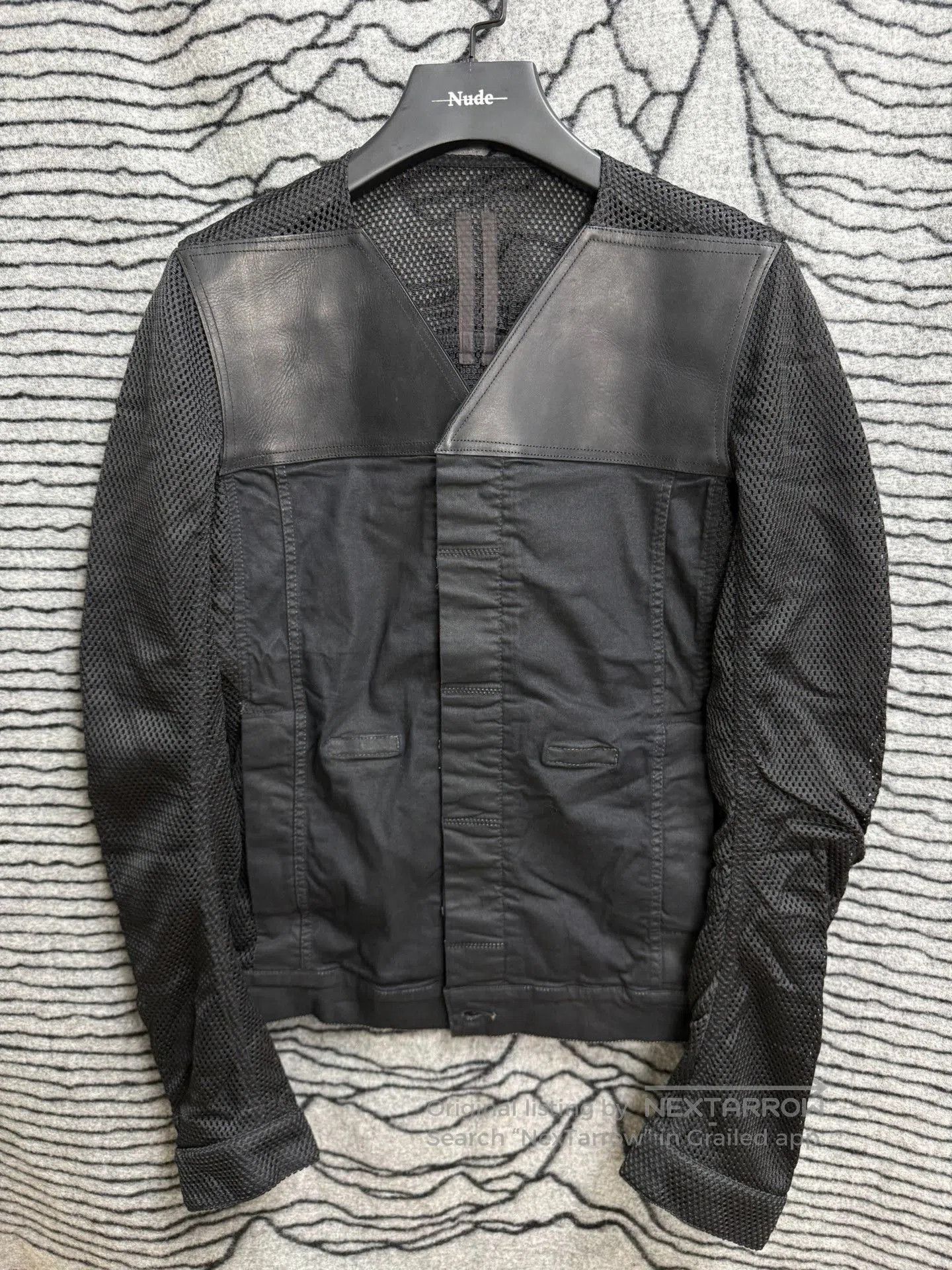 Rick Owens Rick Owens Mesh Leather Panel Jacket M. Size US M / EU 48-50 / 2 - 1 Thumbnail