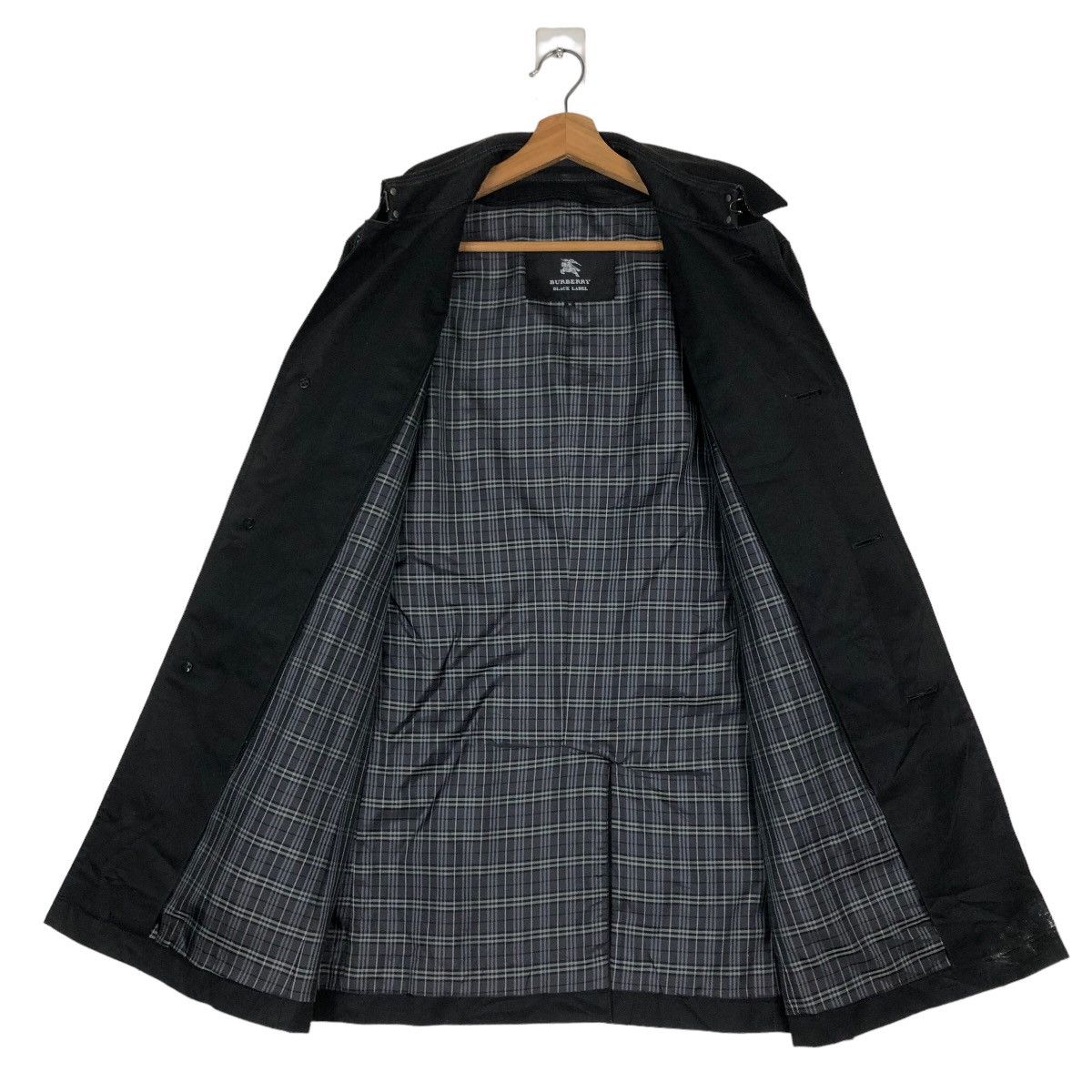 Burberry 🔥Vintage Burberry Black Label Long Jacket Nova Check Lining Size US M / EU 48-50 / 2 - 13 Thumbnail