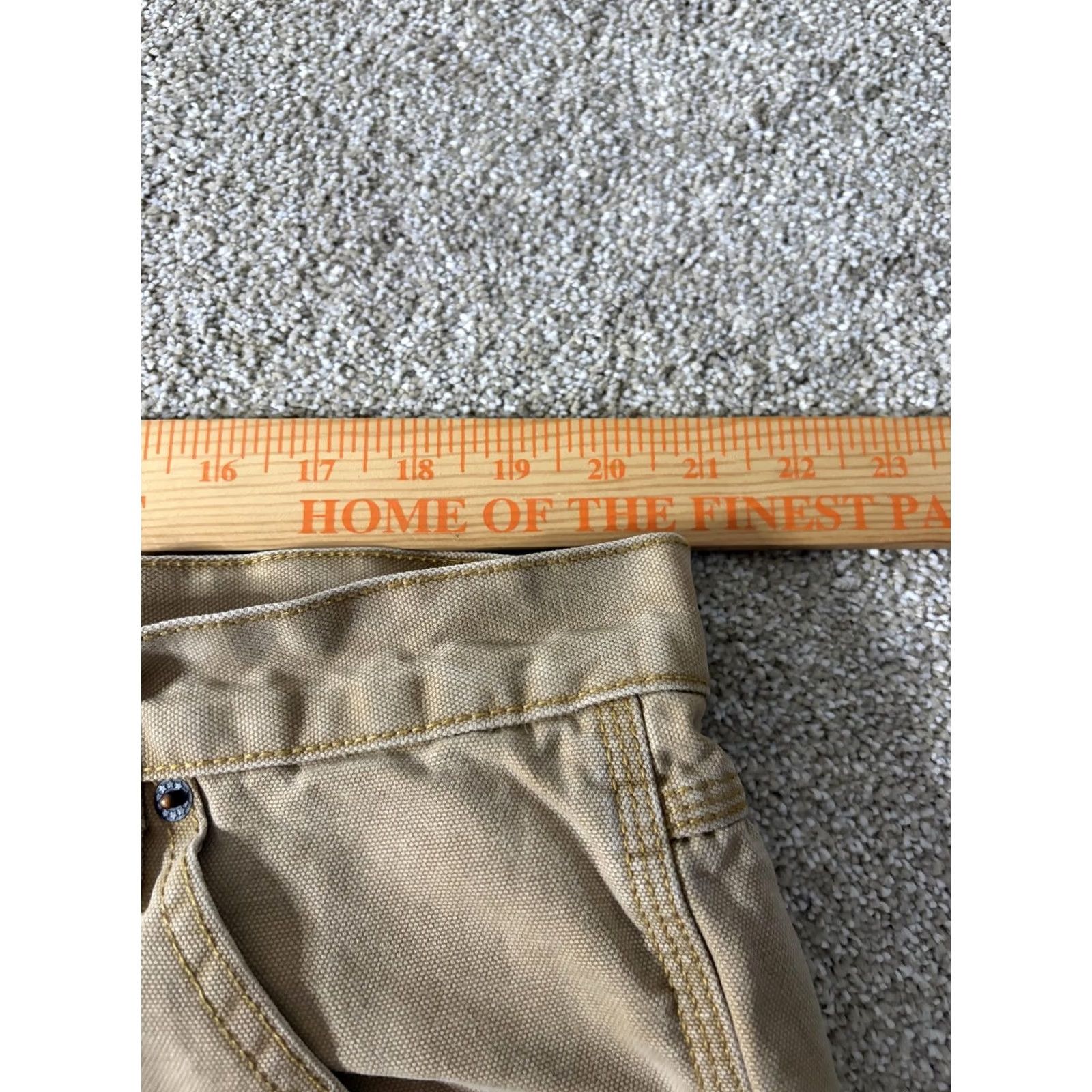 Vintage RK Brand Carpenter Pants Mens 42x32 Beige Canvas Relaxed Fit Utility Workwear Pants Size US 42 / EU 58 - 5 Thumbnail