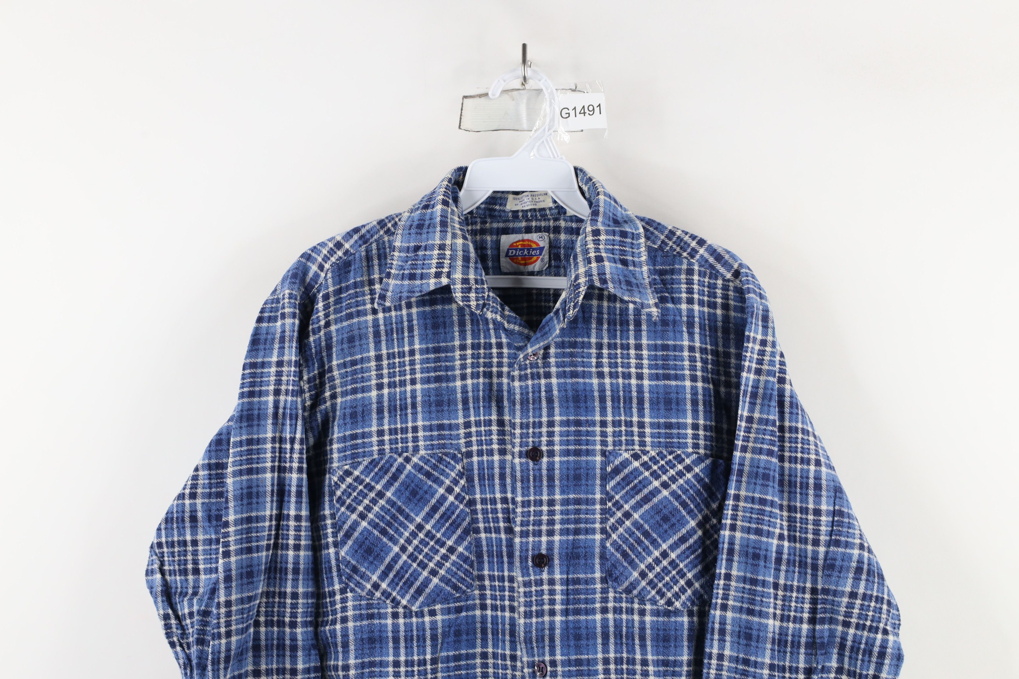 Dickies × Vintage Vintage 70s Dickies Flannel Collared Button Shirt Plaid USA Size US M / EU 48-50 / 2 - 2 Thumbnail