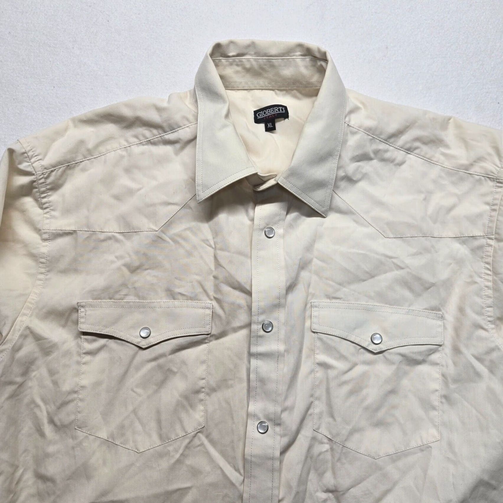 Vintage Gioberti Shirt Mens XL Ivory Plaid Western Button-Up Snap Shirt Size US XL / EU 56 / 4 - 2 Thumbnail