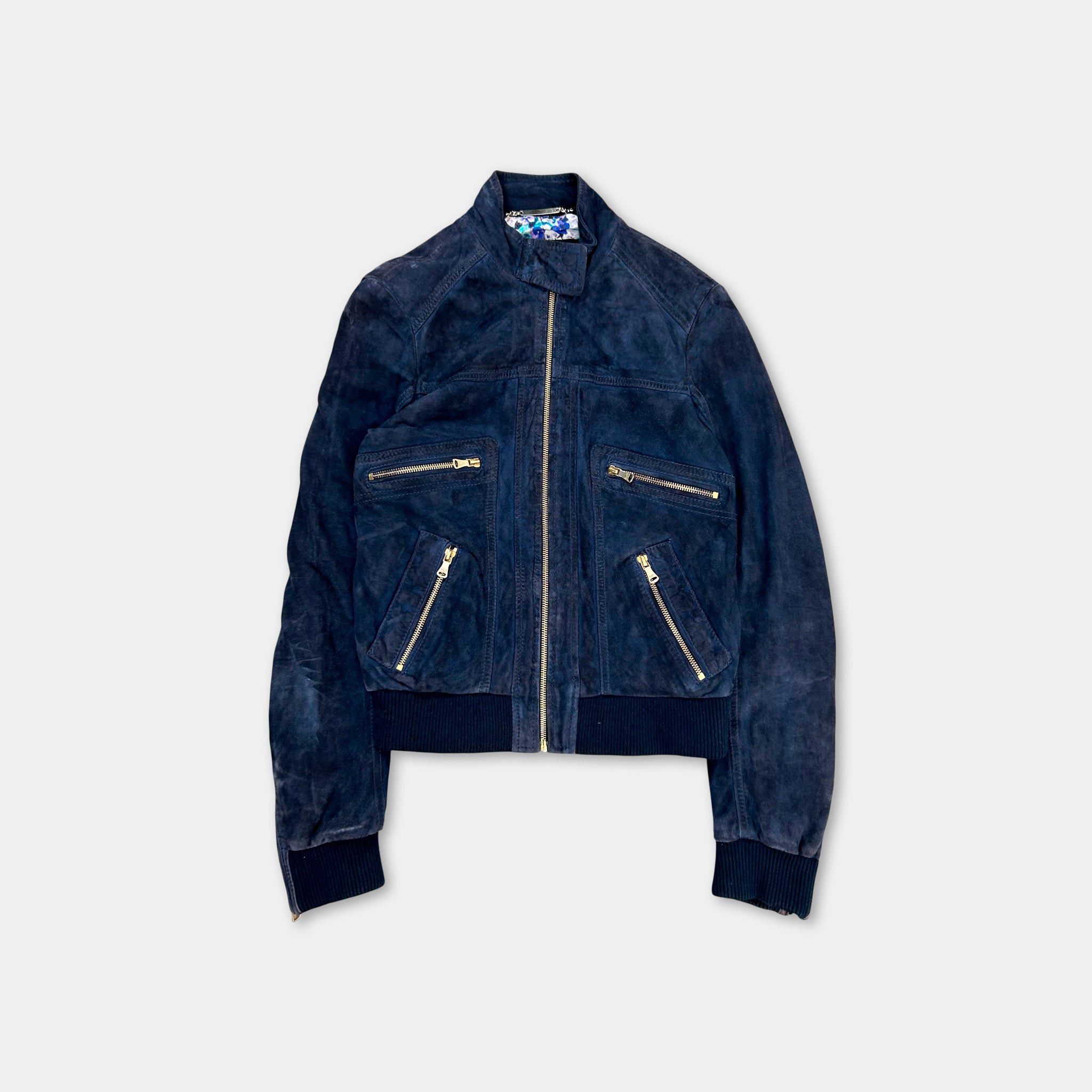 Dolce & Gabbana Dolce & Gabbana 2000´s Navy Suede Jacket Size XS / US 0-2 / IT 36-38 - 1 Thumbnail