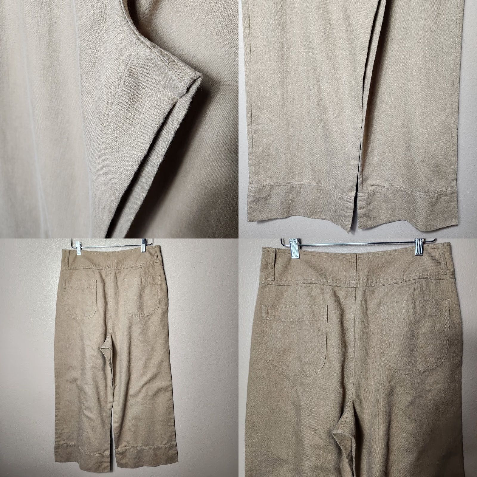 Madewell Madewell Button Front Cuffed Wide Leg Pants in Travel Linen Blend-Size 12 Size 34" / US 12 / IT 48 - 8 Thumbnail