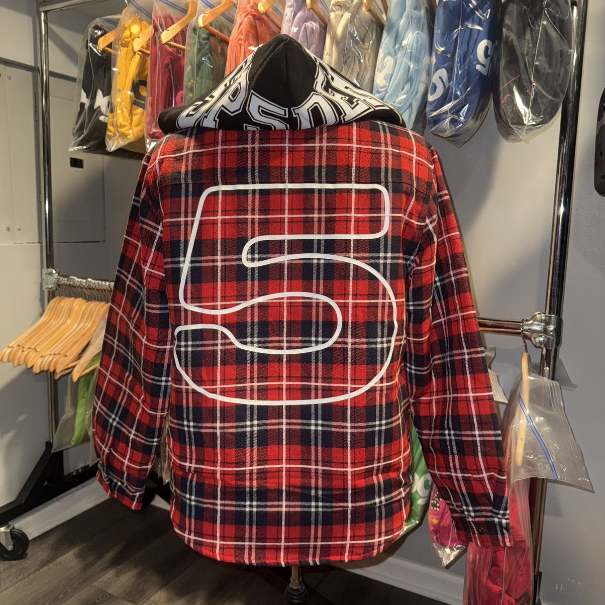 Sp5der SP5DER HOODED ZIP FLANNEL SHIRT JACKET / DSWT + RECEIPT Size US L / EU 52-54 / 3 - 2 Thumbnail