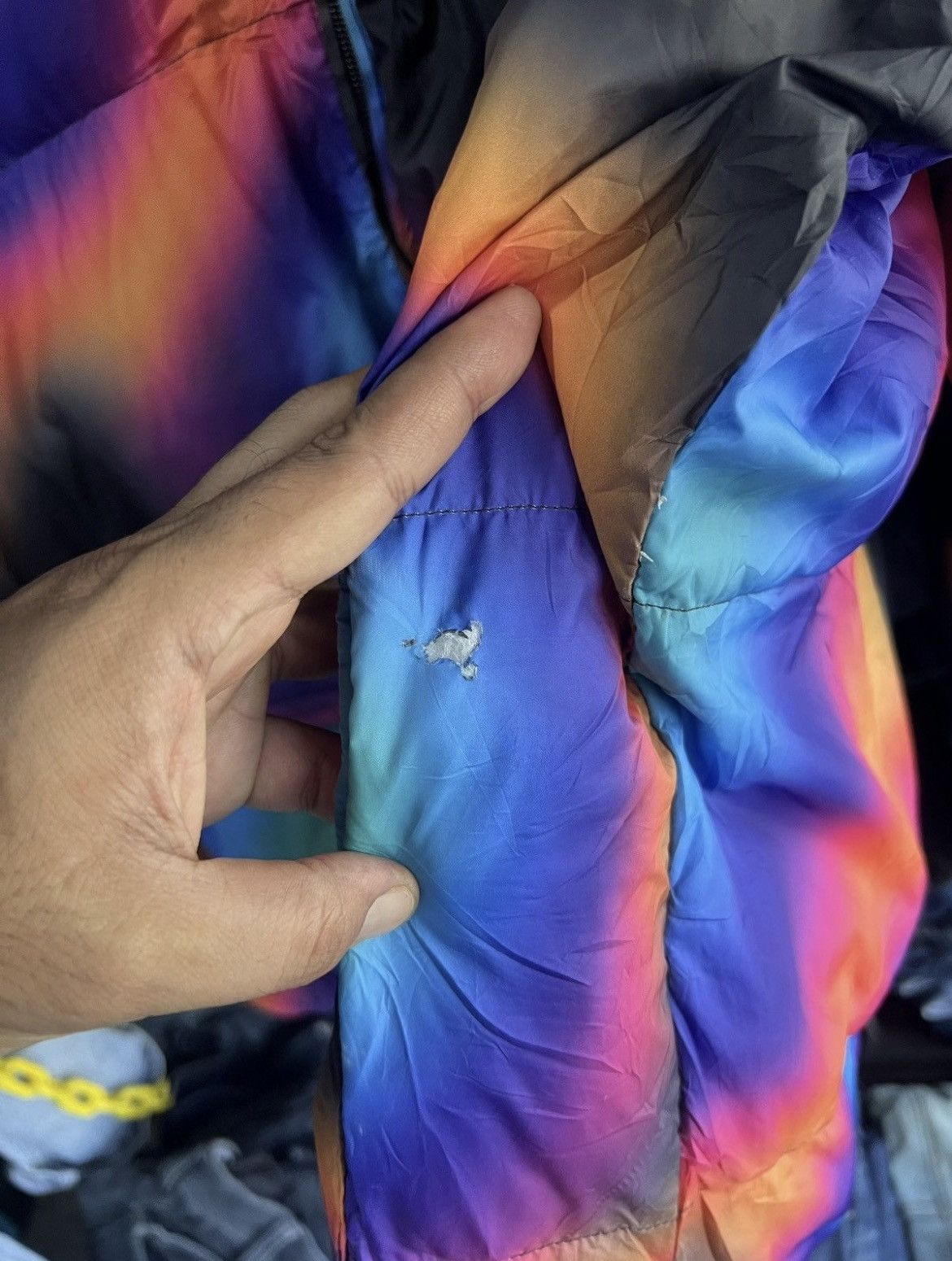 🔥Rare Distressed Converse Multicolor Puffer Jacket