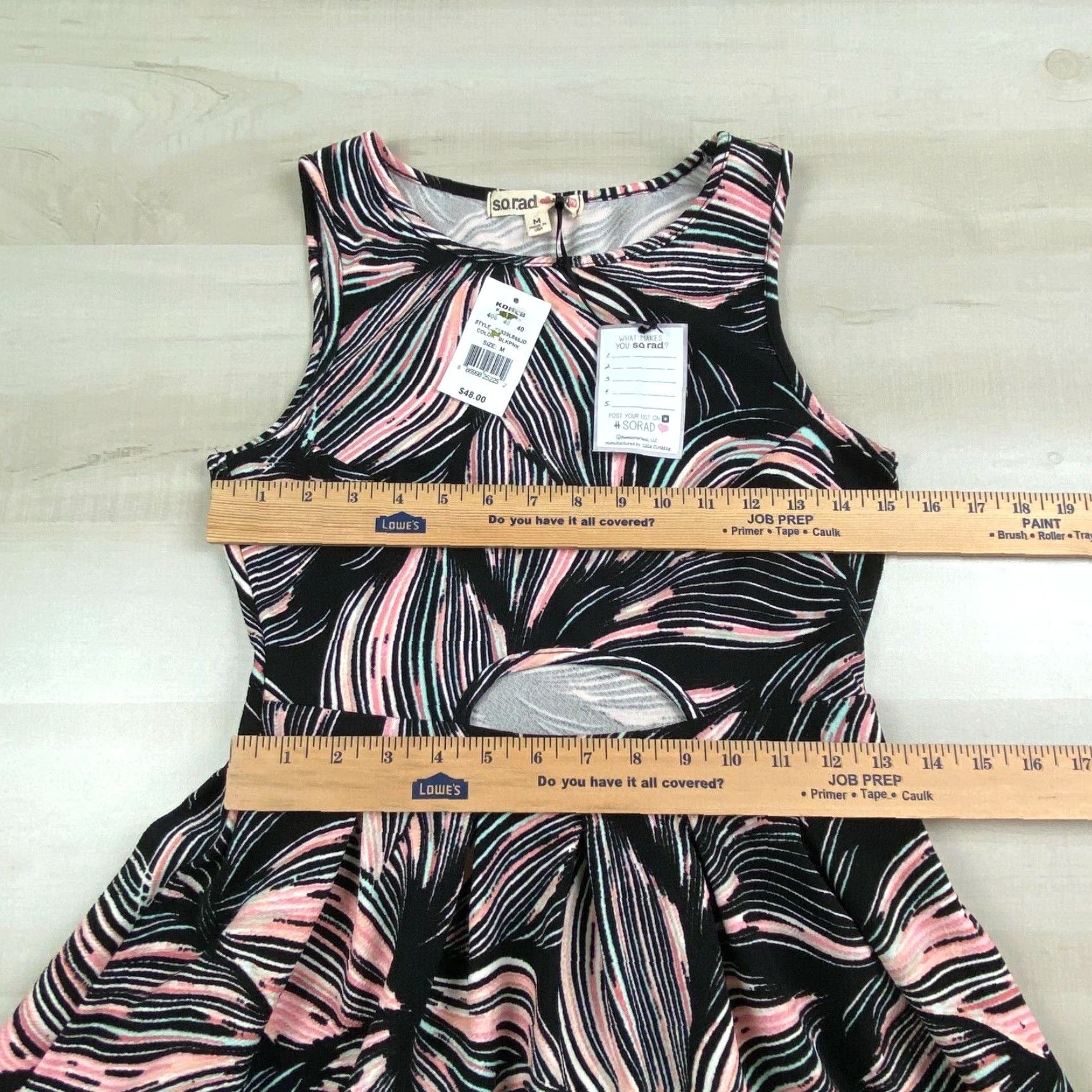 Pinko SO RAD Womens Dress Medium Juniors Black Pink Fit Flare Open Stomach New Size M / US 6-8 / IT 42-44 - 6 Thumbnail