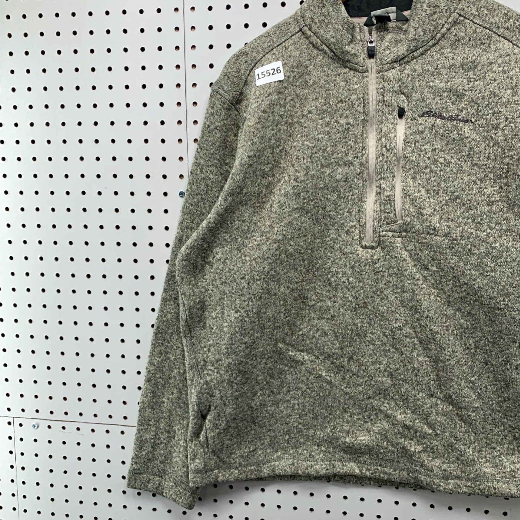 Eddie Bauer VINTAGE Eddie Bauer Sweater Shirt Women XL 1/4 Zip Fleece Pullover Gray Beige Pockets Womens Size XL / US 12-14 / IT 48-50 - 4 Thumbnail