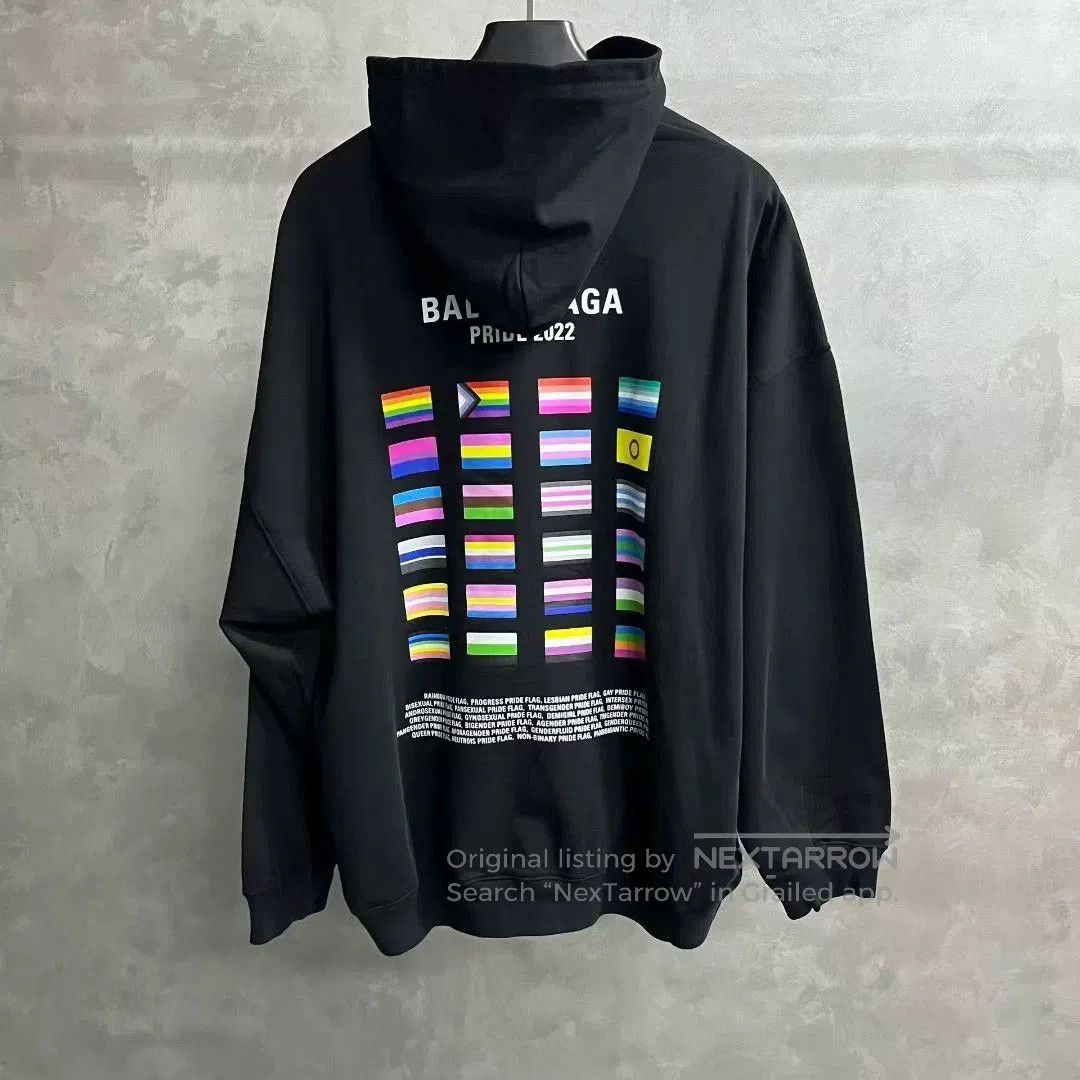 Balenciaga black logo print long sleeve hoodie. Size US XXS / EU 40 - 2 Thumbnail