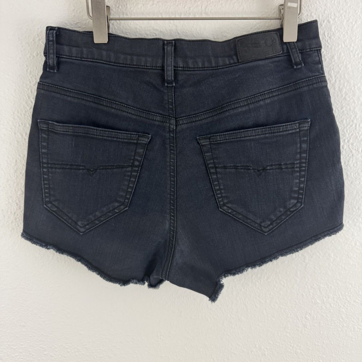 Diesel DIESEL Womens Black High Waisted Raw Hem Zipper Moto Shorts Size 26" / US 2 / IT 38 - 9 Thumbnail