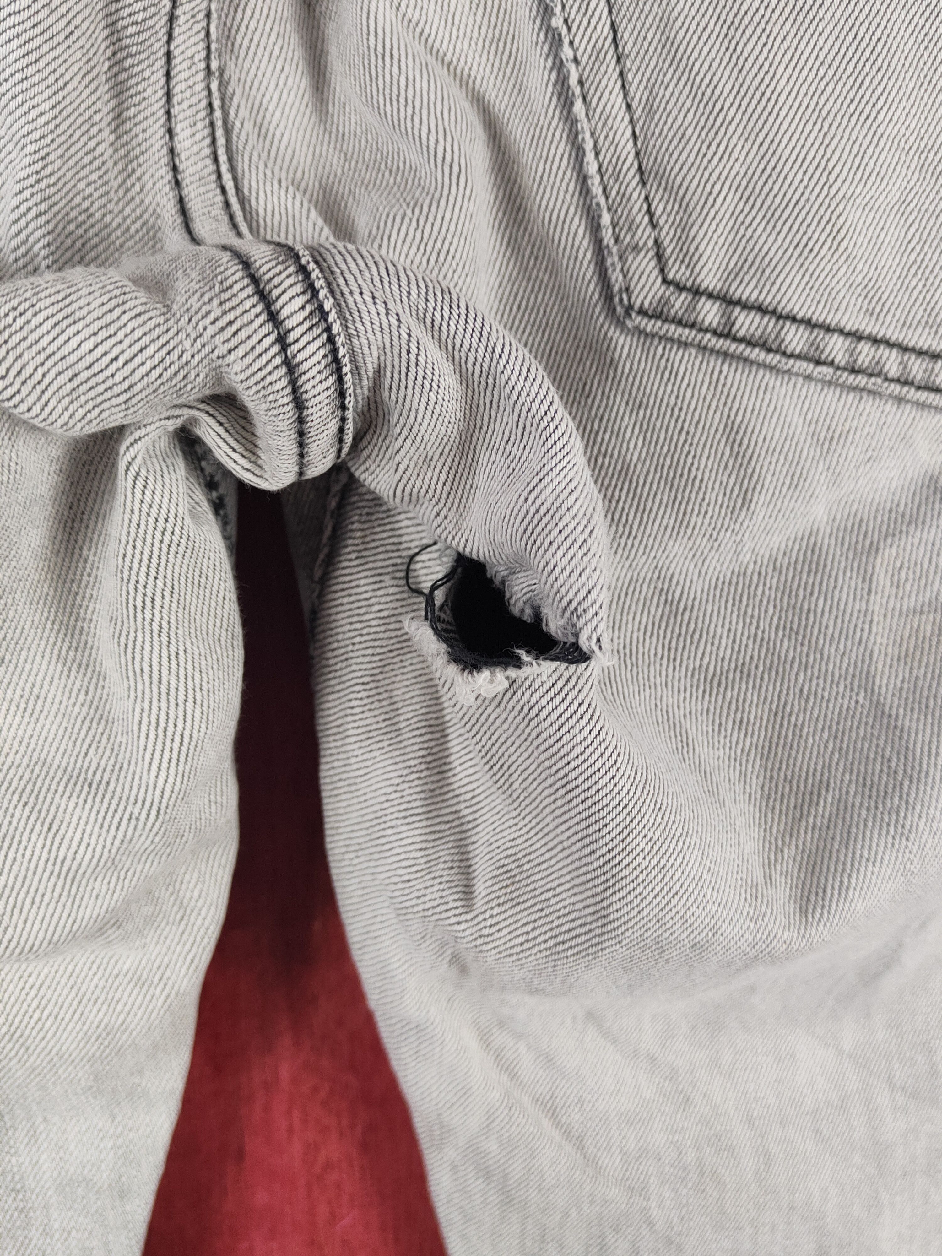 Japanese Brand Back Number Black White Faded Distressed Ripped Jeans #S2359 Size US 32 / EU 48 - 9 Thumbnail