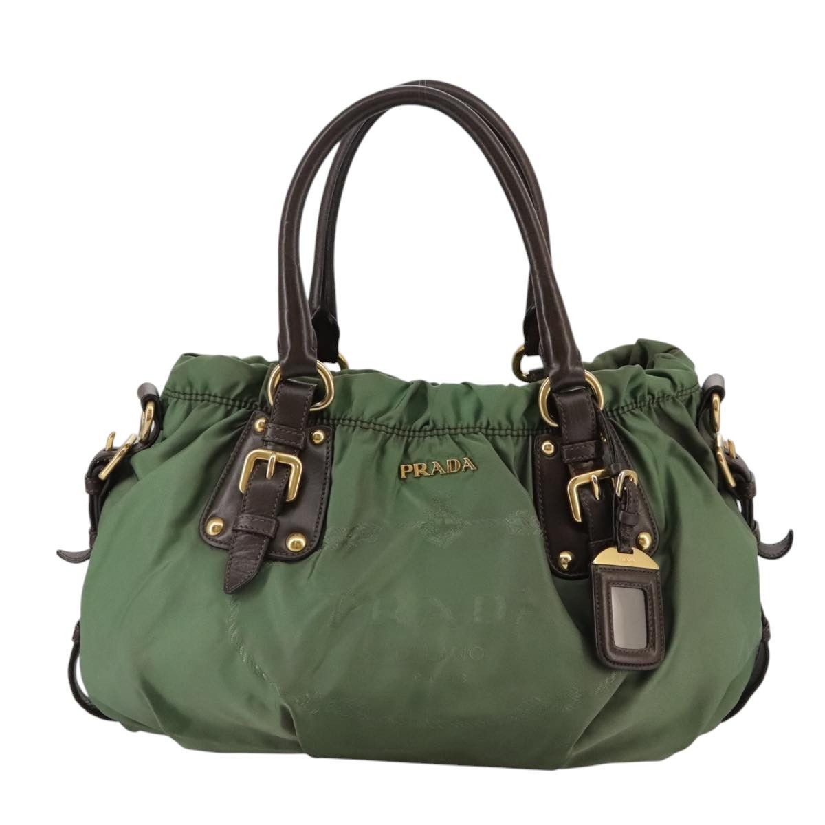 Prada Tessuto Green Synthetic Tote Bag (Pre-Owned) Size ONE SIZE - 1 Thumbnail