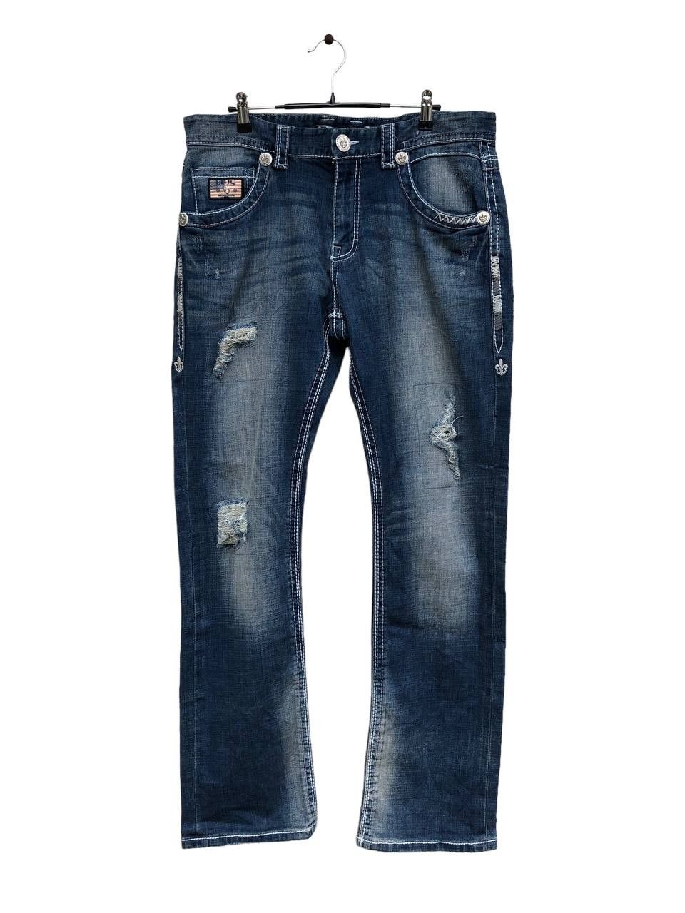 Japanese Brand LBJC Ripped Denim Jeans Size US 36 / EU 52 - 2 Thumbnail