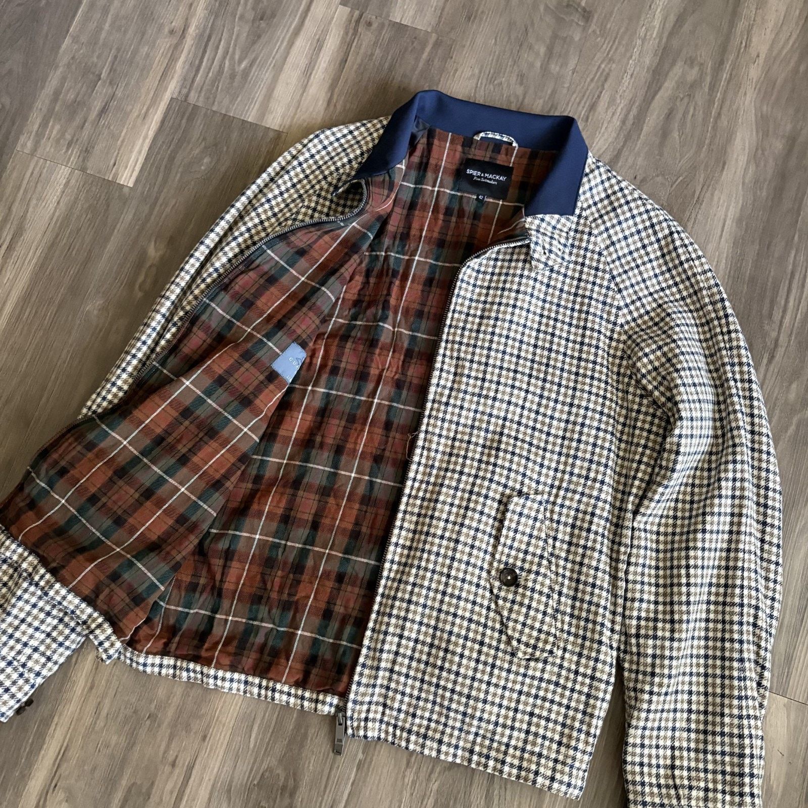 Spier & Mackay Spier Mackay Jacket Men's Size 42 Checkered Flannel Lined Size US L / EU 52-54 / 3 - 8 Thumbnail