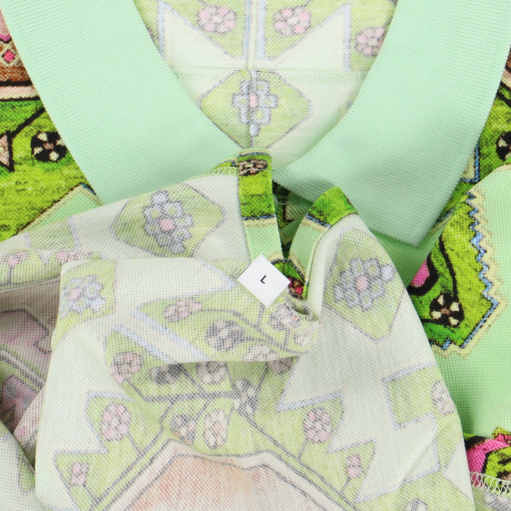 Givenchy Green Persian Rug Print Oversized Polo Size US L / EU 52-54 / 3 - 4 Thumbnail