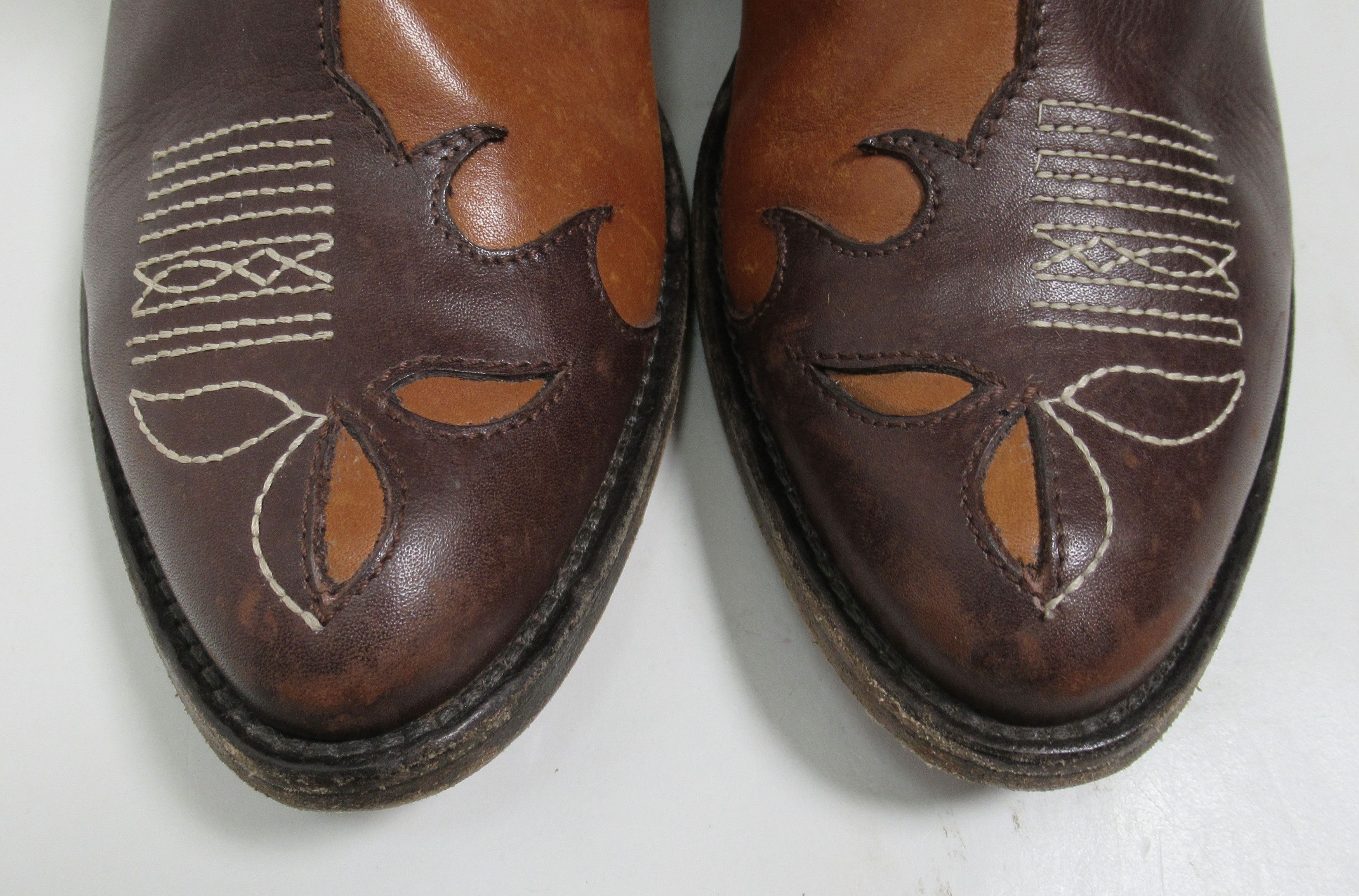 Golden Goose Leather Cowboy Ankle Boots Brown 8 US