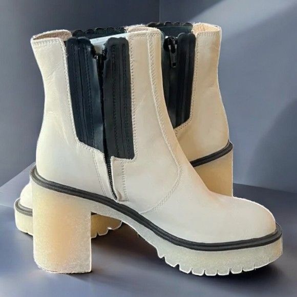 Free People Free People Women White James Chelsea Boot Chunky Heel NEW Size US 8 / IT 38 - 7 Thumbnail