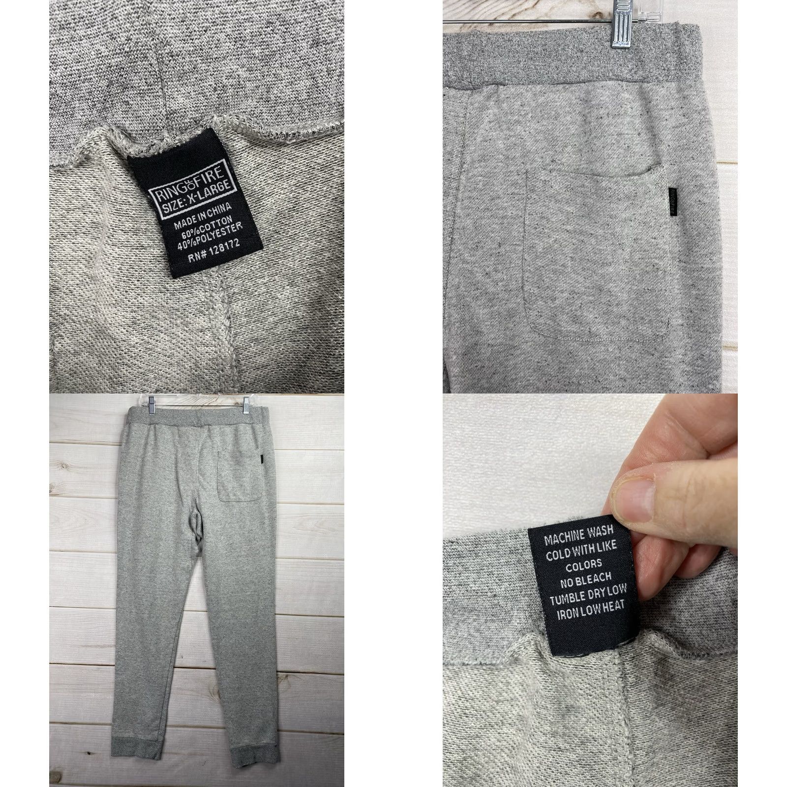 Ring Of Fire Ring Of Fire Jogger Pants Mens XL Gray Heather Drawstring Knit Sweatpants Size US 36 / EU 52 - 8 Thumbnail