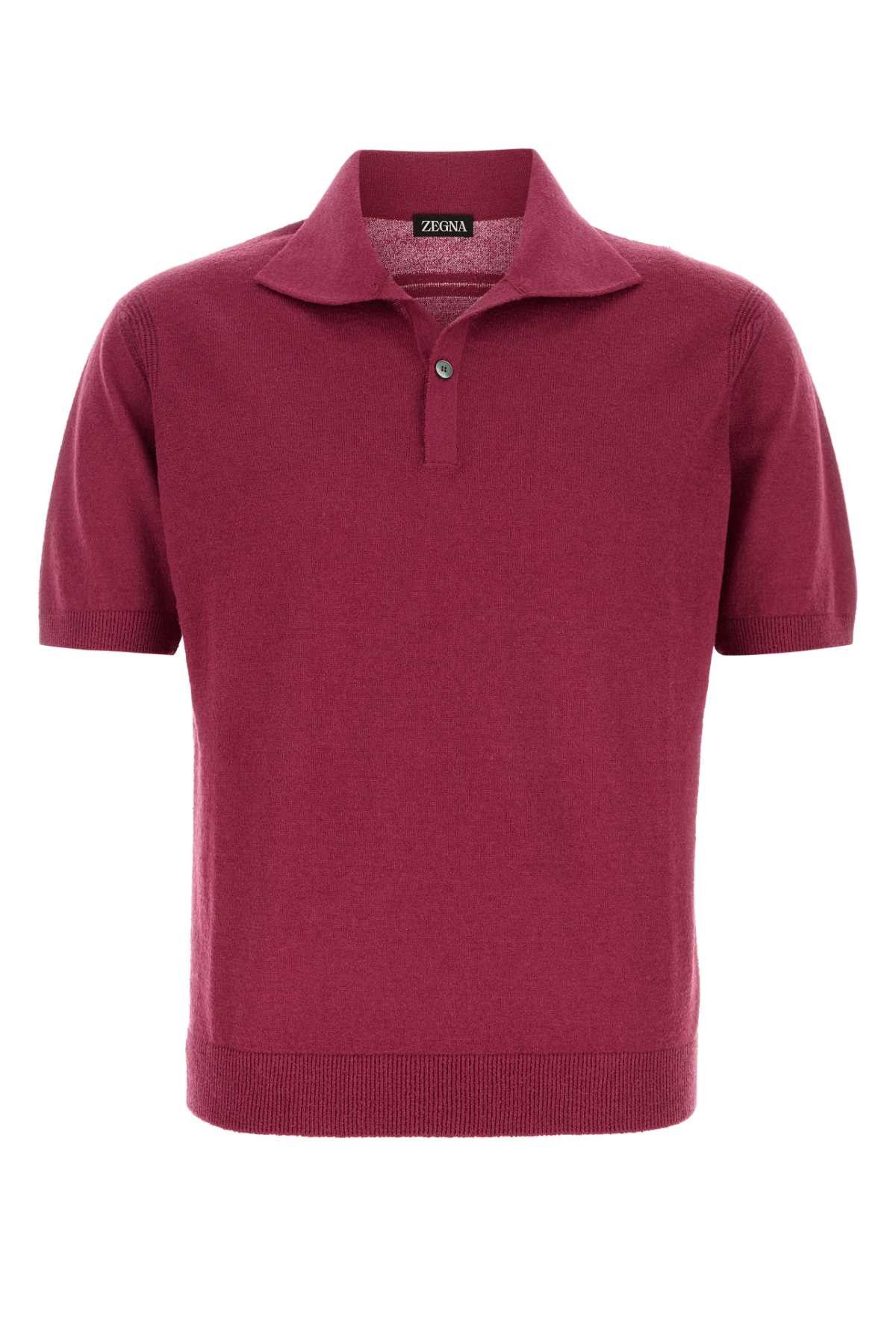 Ermenegildo Zegna Tyrian Purple Knit Polo Shirt Size US L / EU 52-54 / 3 - 1 Thumbnail