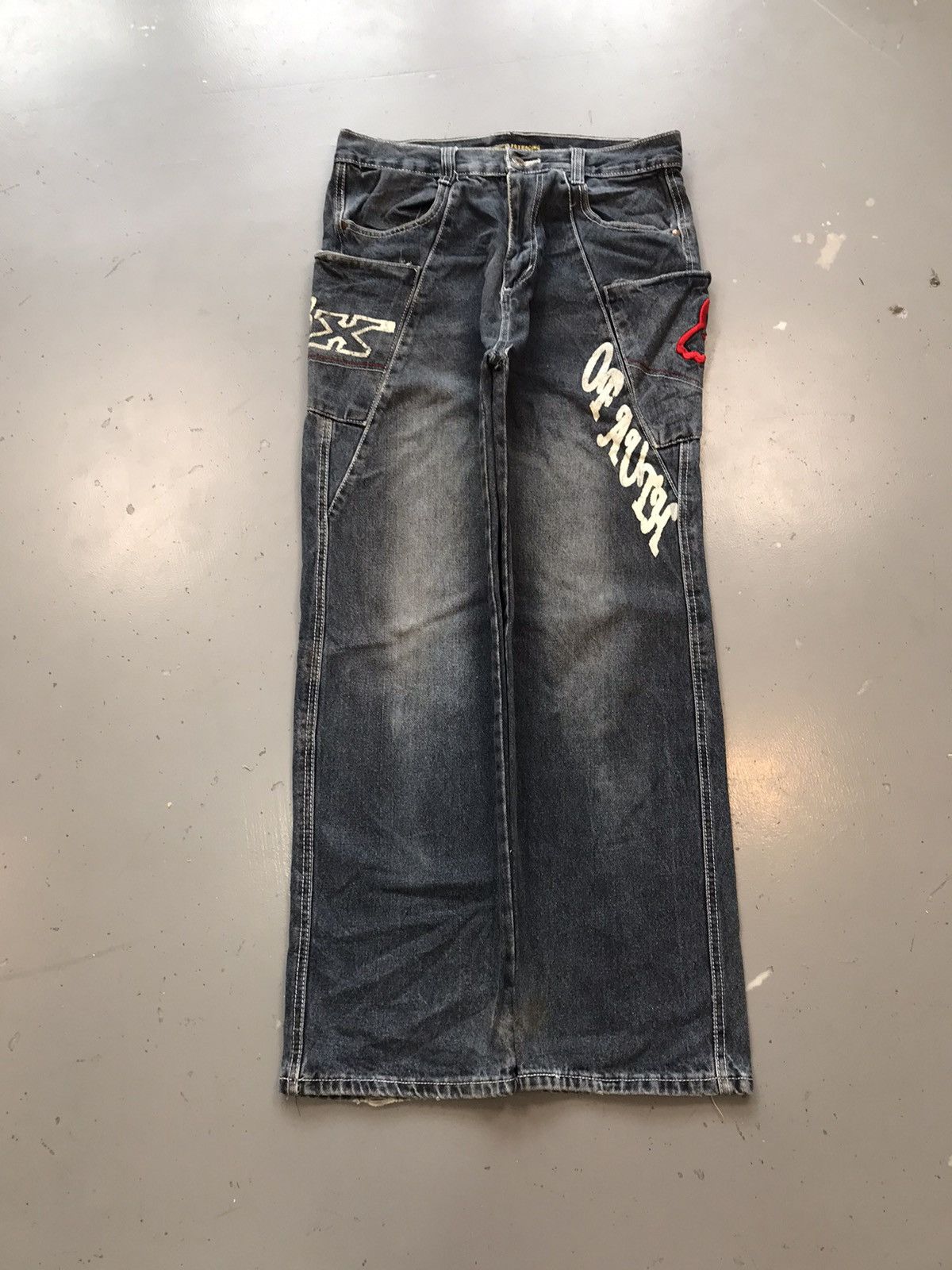 JNCO × Southpole × Vintage Vintage Y2K fox racing printed SpellOut denim pant Size US 32 / EU 48 - 2 Thumbnail