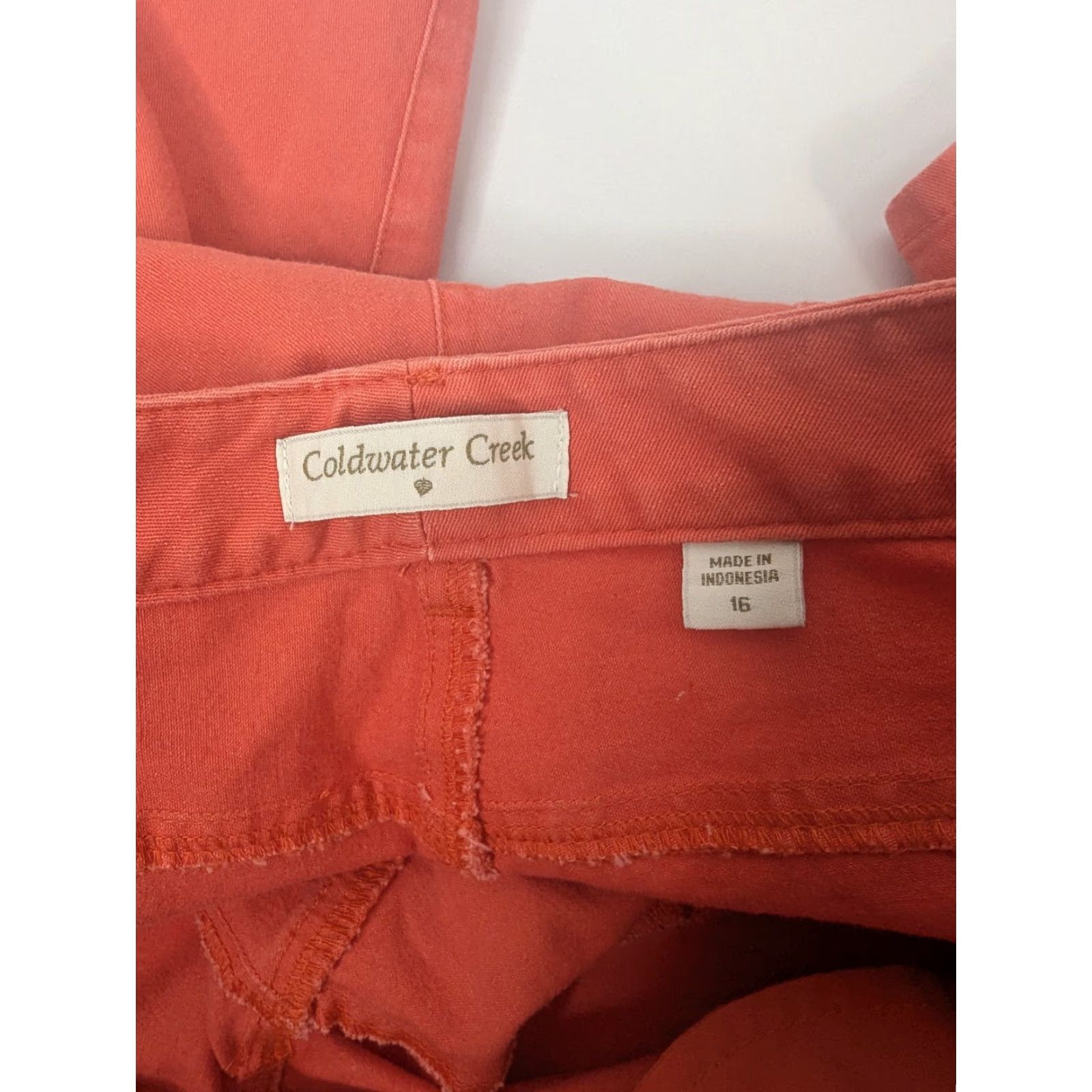 Coldwater Creek Coldwater Creek Jeans Capri Womens Size 16 Red Orange Denim High Rise Regular Fit 5-Pocket Design Womens Size 38" / US 16 / IT 52 - 7 Thumbnail