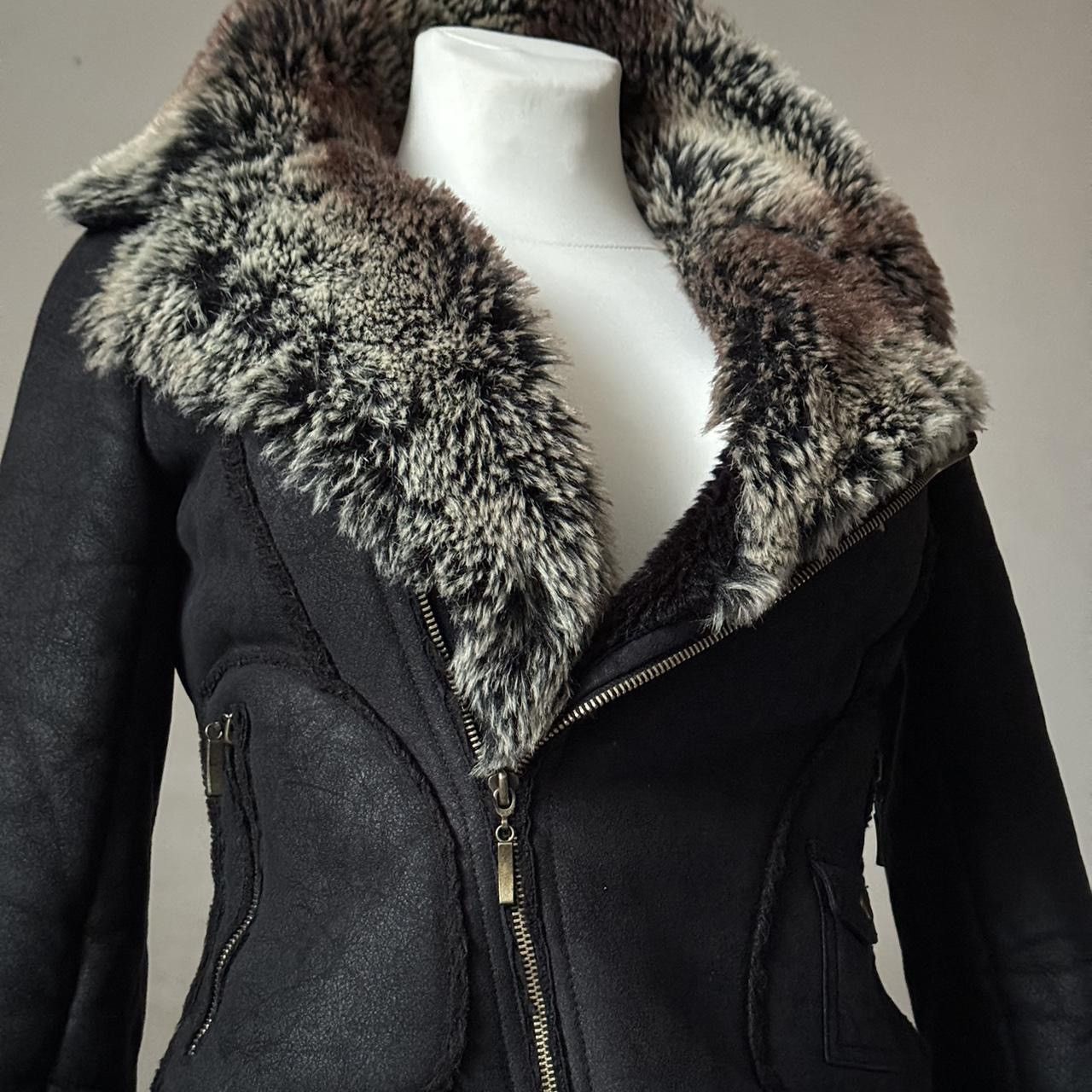 Vintage Penny Lane biker jacket with an asymmetrical zipper fur Size S / US 4 / IT 40 - 6 Thumbnail