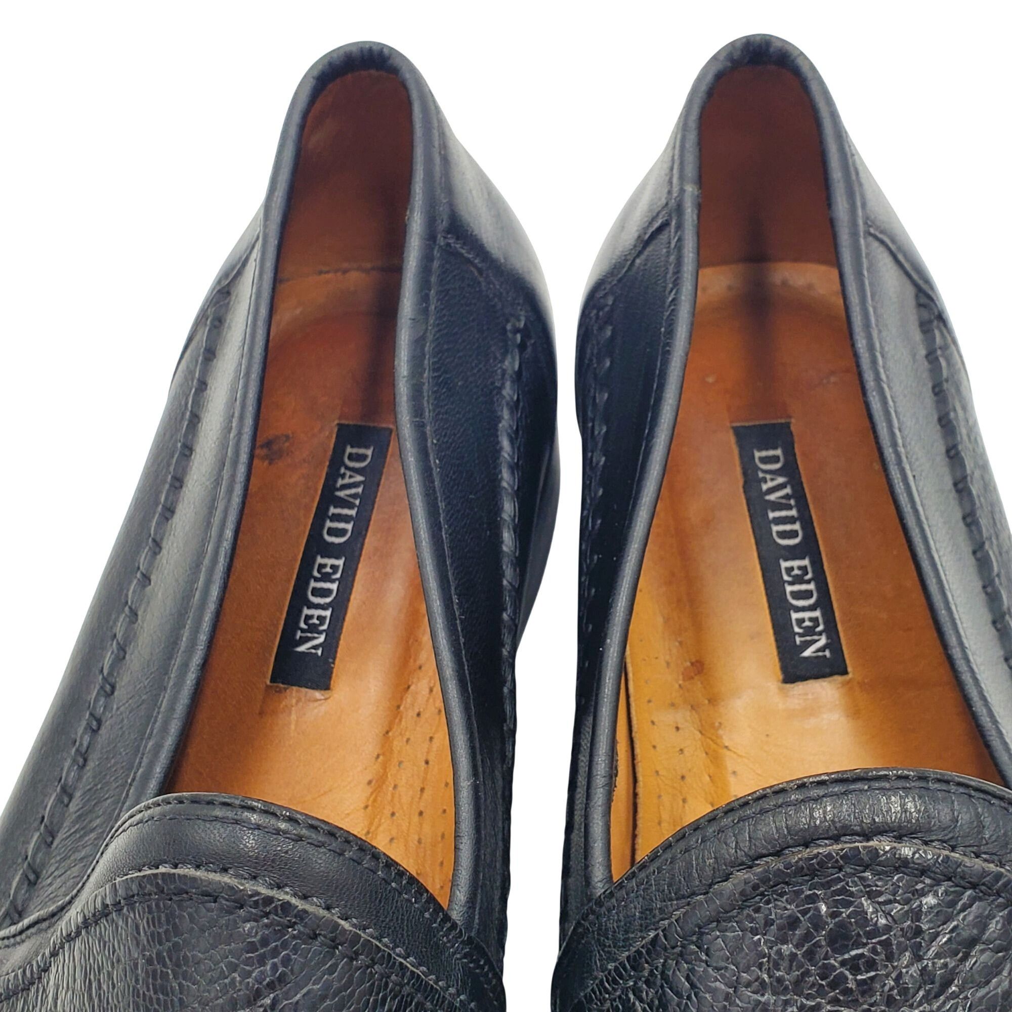 David Eden David Eden Men's size 13 Black Ostrich Leather Horse bit loa Size US 13 / EU 46 - 8 Thumbnail
