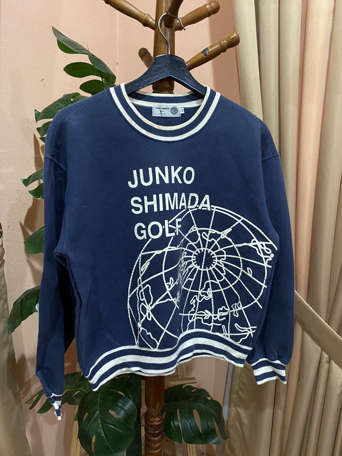 Junko Shimada Junko Shimada Golf Sweatshirt - Navy Blue with Globe Design Size US M / EU 48-50 / 2 - 3 Thumbnail