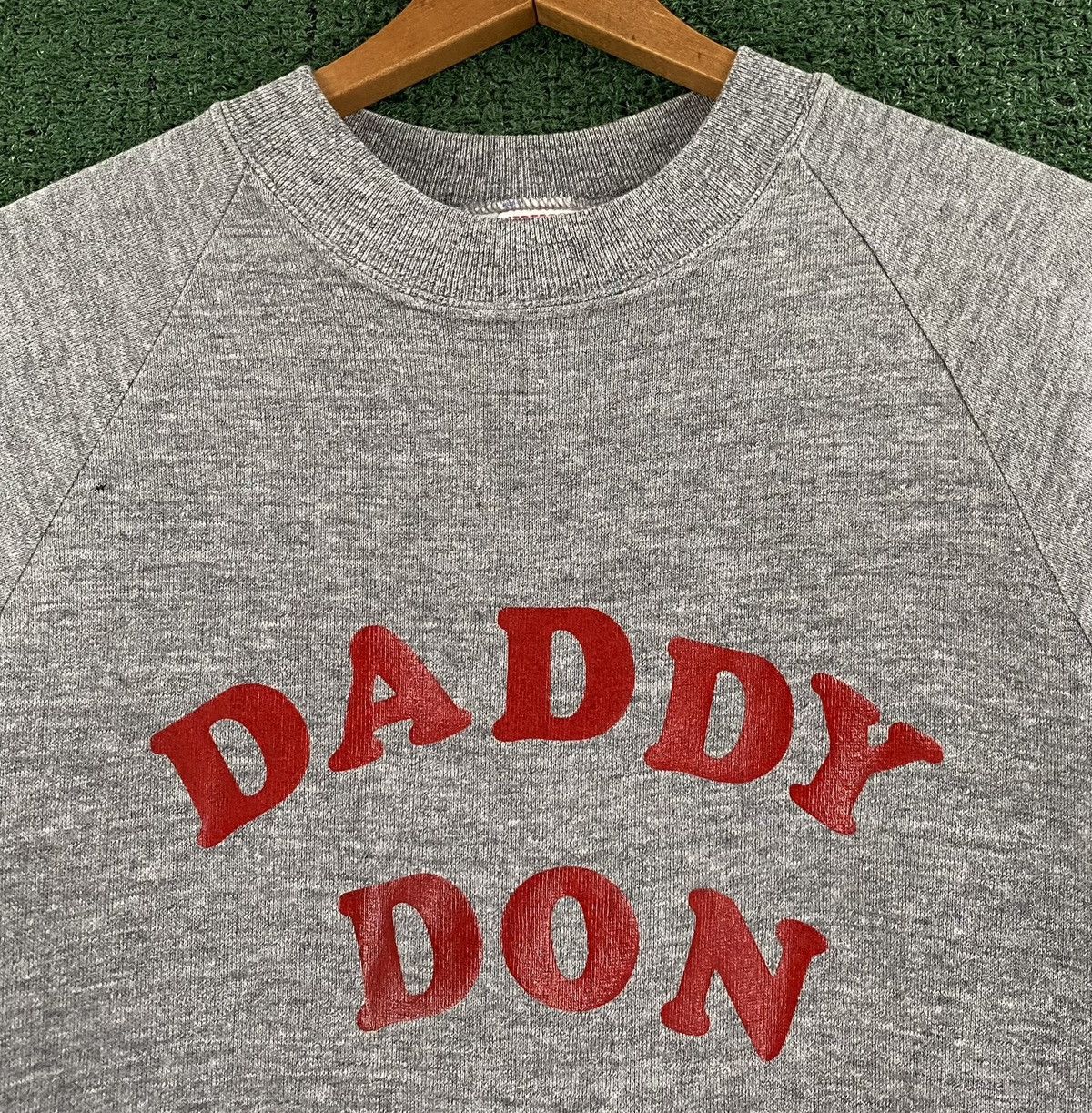 Jerzees Vintage 90’s Daddy Don Grey Raglan Tri Blend Sweatshirt Mens Size US L / EU 52-54 / 3 - 3 Thumbnail