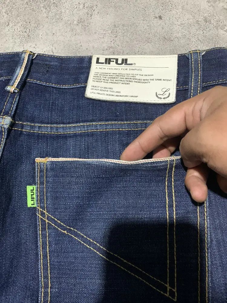 LIFUL MINIMAL GARMENTS S/S 2008 LIFUL slim straight redline selvedge jeans Size US 33 - 10 Thumbnail