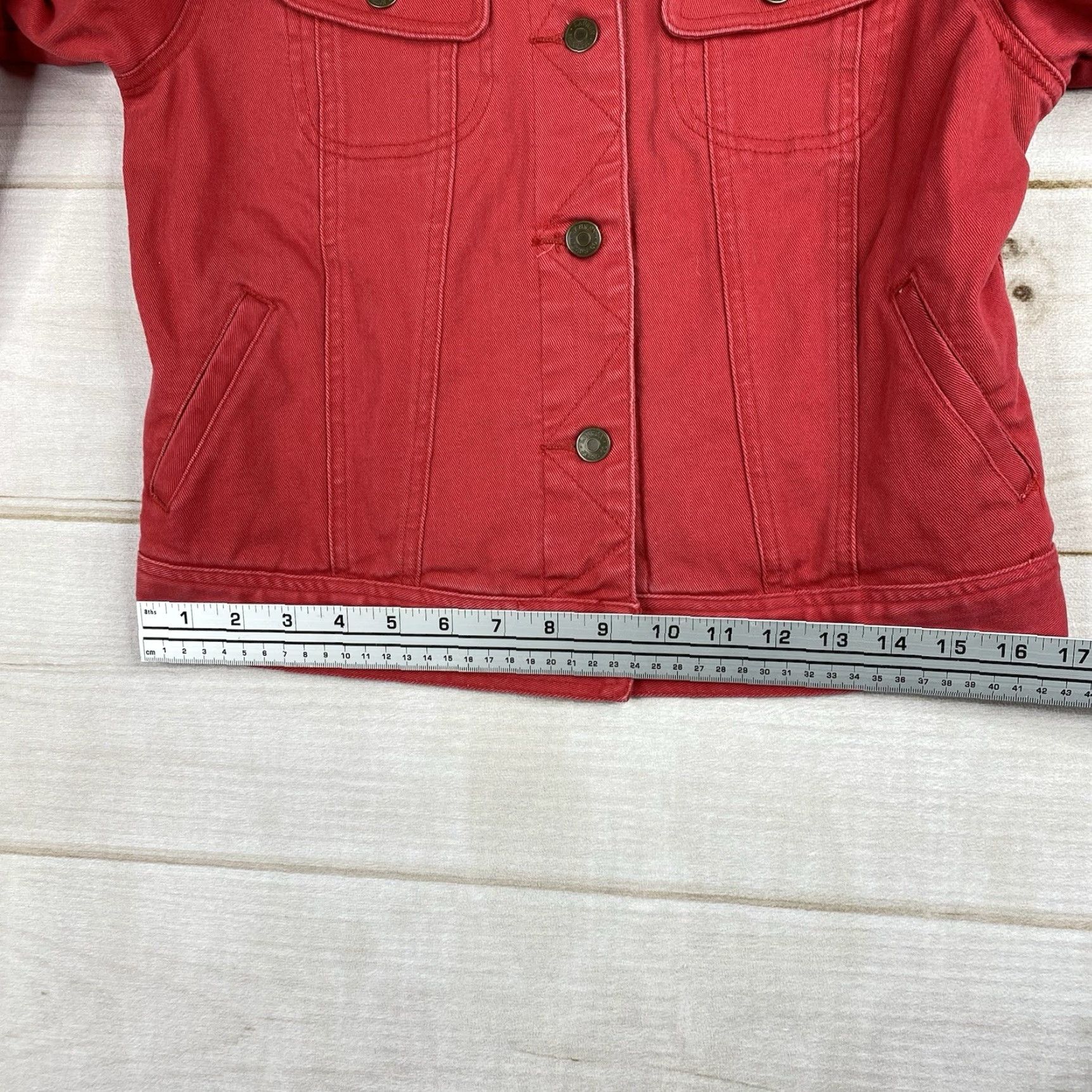 Ralph Lauren VINTAGE Ralph Lauren LRL Jean Jacket Womens Petite Small Red Button Up Pockets Denim 90s City Classic College Size 28" / US 6 / IT 42 - 5 Thumbnail