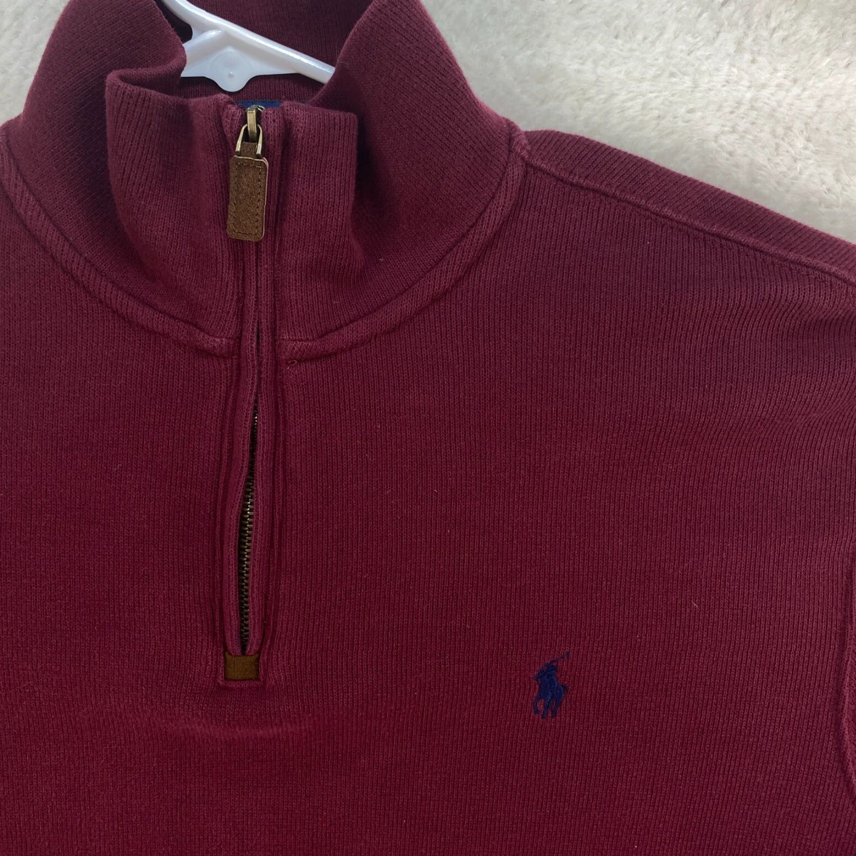 Polo Ralph Lauren VINTAGE Polo Ralph Lauren Red 1/4 Zip Sweater Mock Neck Mens Medium Pullover Size US M / EU 48-50 / 2 - 3 Thumbnail
