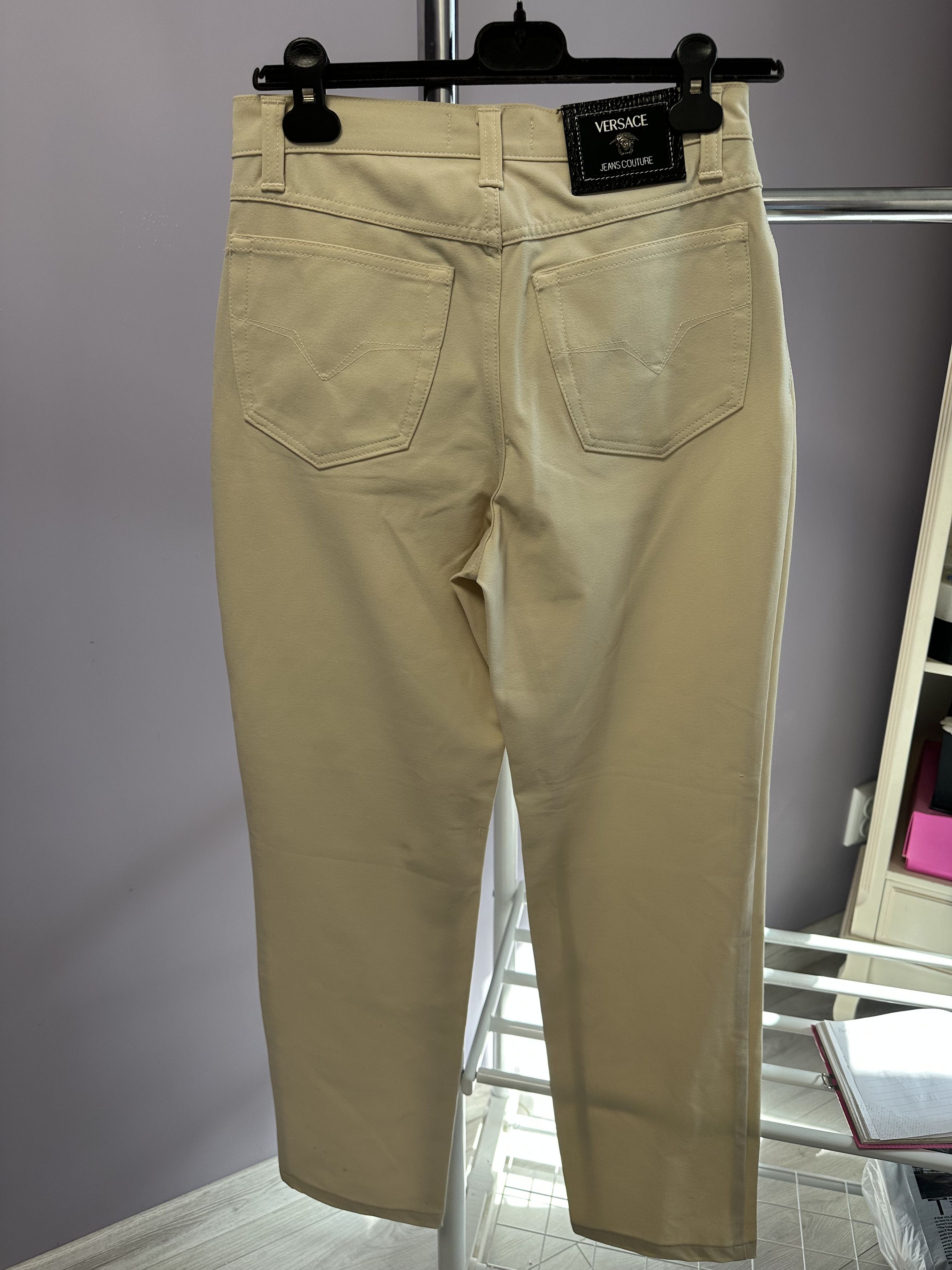 Versace Jeans Couture × Vintage Versace Jeans Couture Nos Medusa beige Size 28" / US 6 / IT 42 - 2 Thumbnail