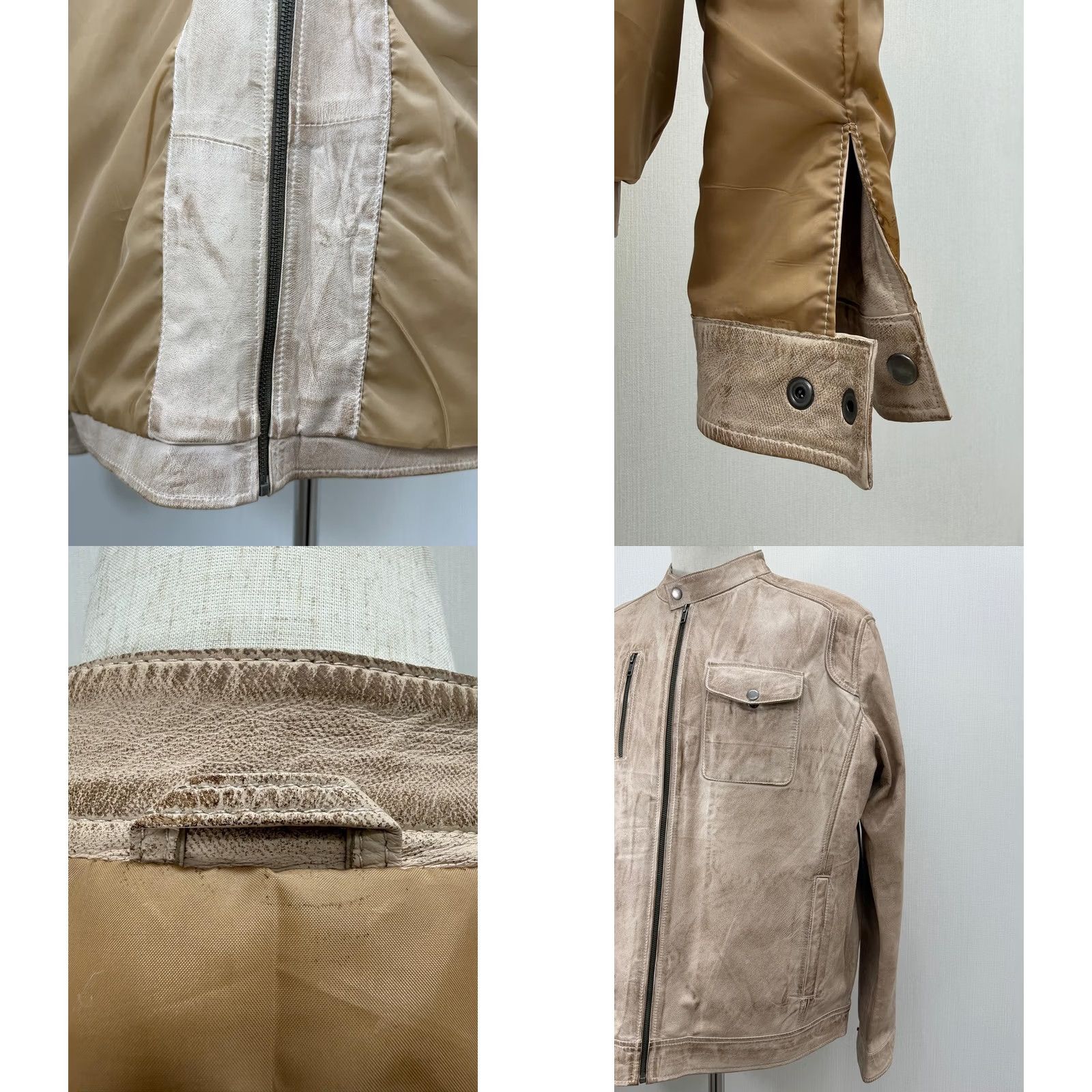 Vintage VINTAGE Men's Italian Sheepskin Genuine Leather Jacket Premium Soft Beige Coat Size L Size US L / EU 52-54 / 3 - 11 Thumbnail